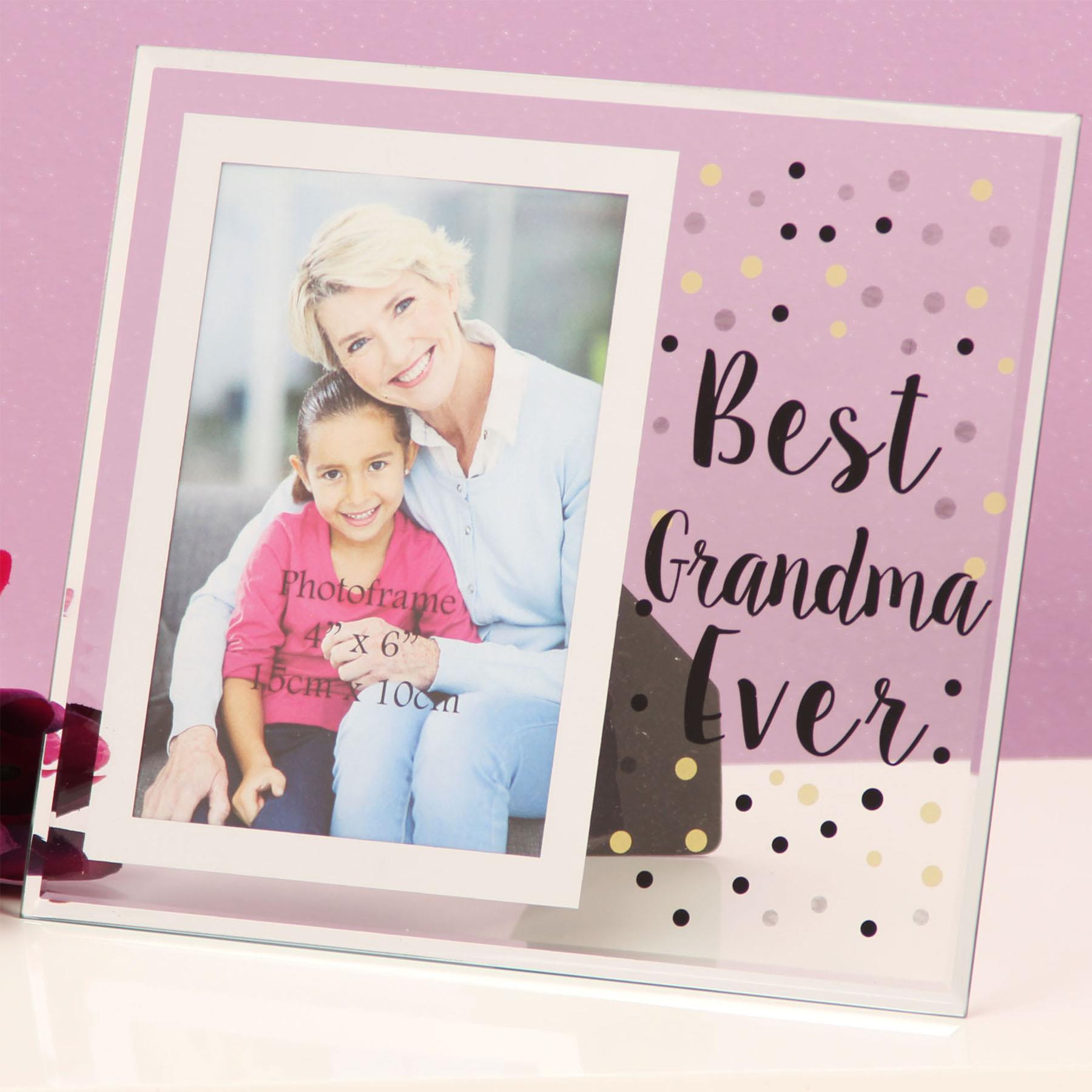 Celebration Gift Boxed Glass Dotty Design 6x4 Photo Frame Best Celebration Gift Boxed Glass Dotty Design 6x4 Photo Frame Best Grandma Ever