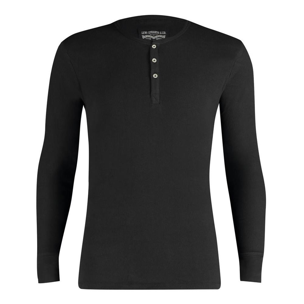 LEVI'S NEW Mens Black Levi's Long Sleeved Henley T-Shirt - Black BNWT ...