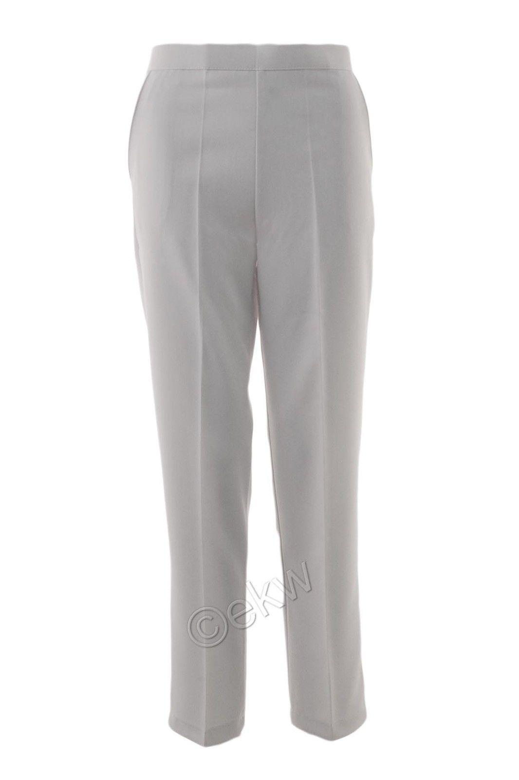 LADIES STRAIGHT LEG 29/" TROUSERS GREY PLUS SIZE 26-32