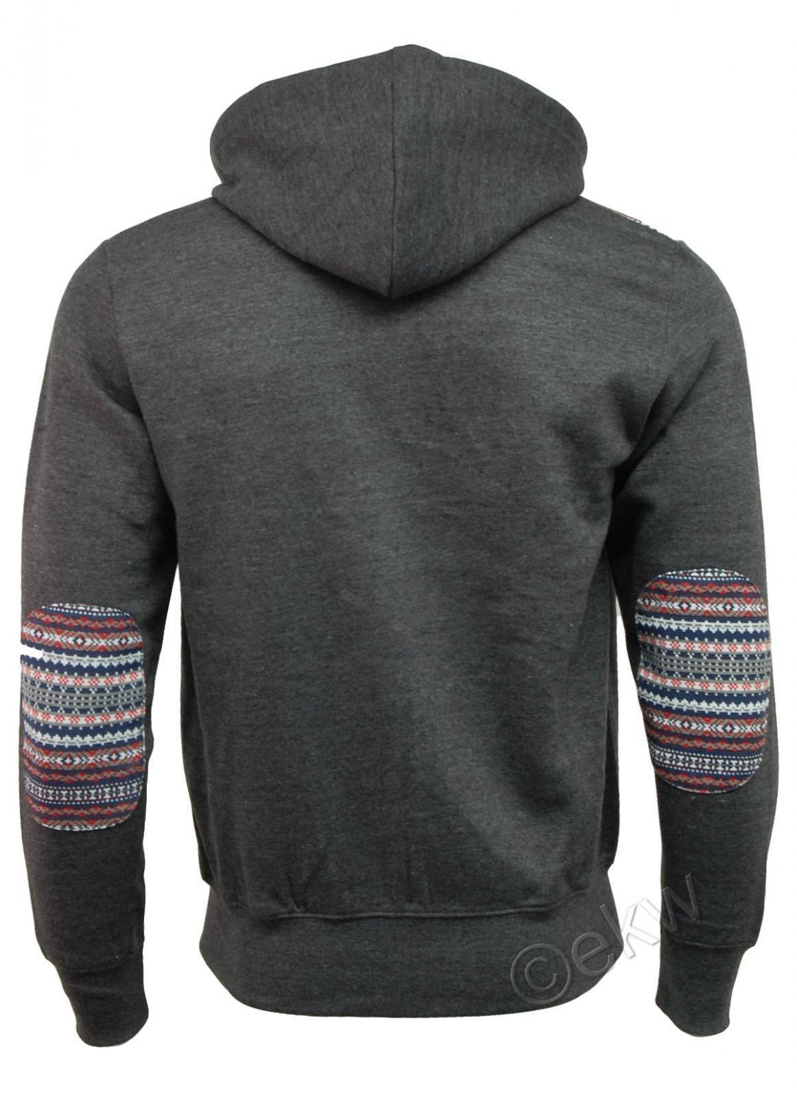 Mens Aztec Print Patch Hooded / Hoodie Sweatshirt Jacket Top - C18 | eBay