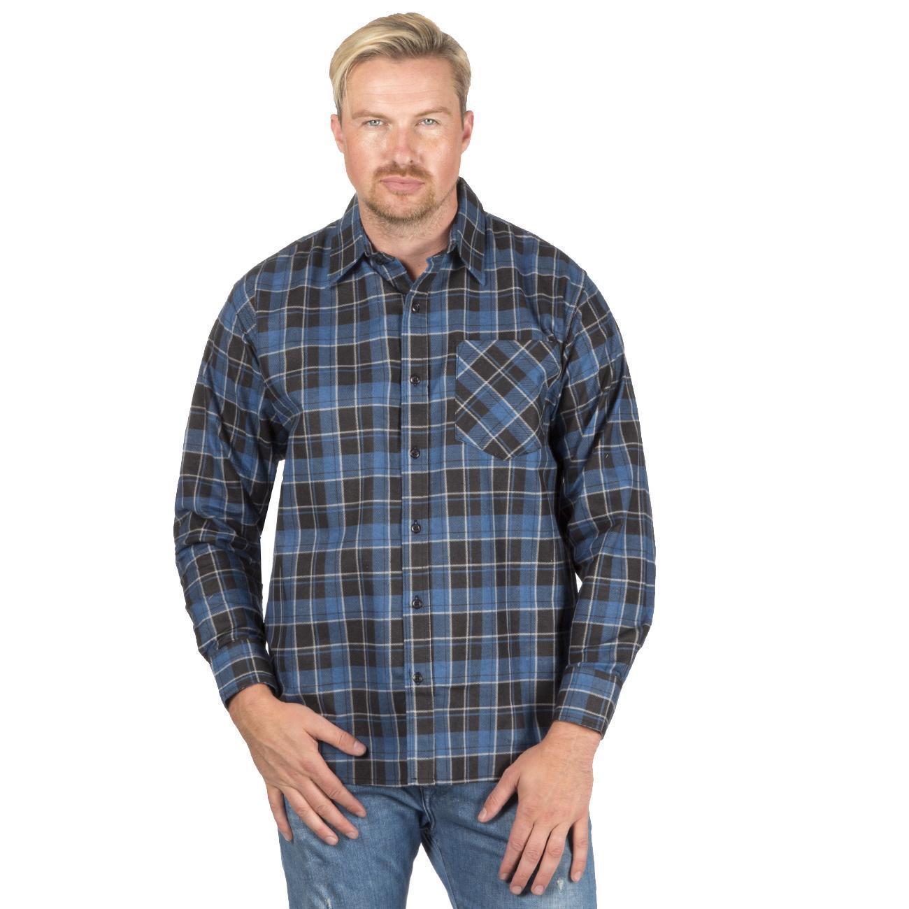 Da Uomo a maniche lunghe flanella verificato LUMBERJACK Caldo Casual Lavoro All/'aperto Camicia Taglia