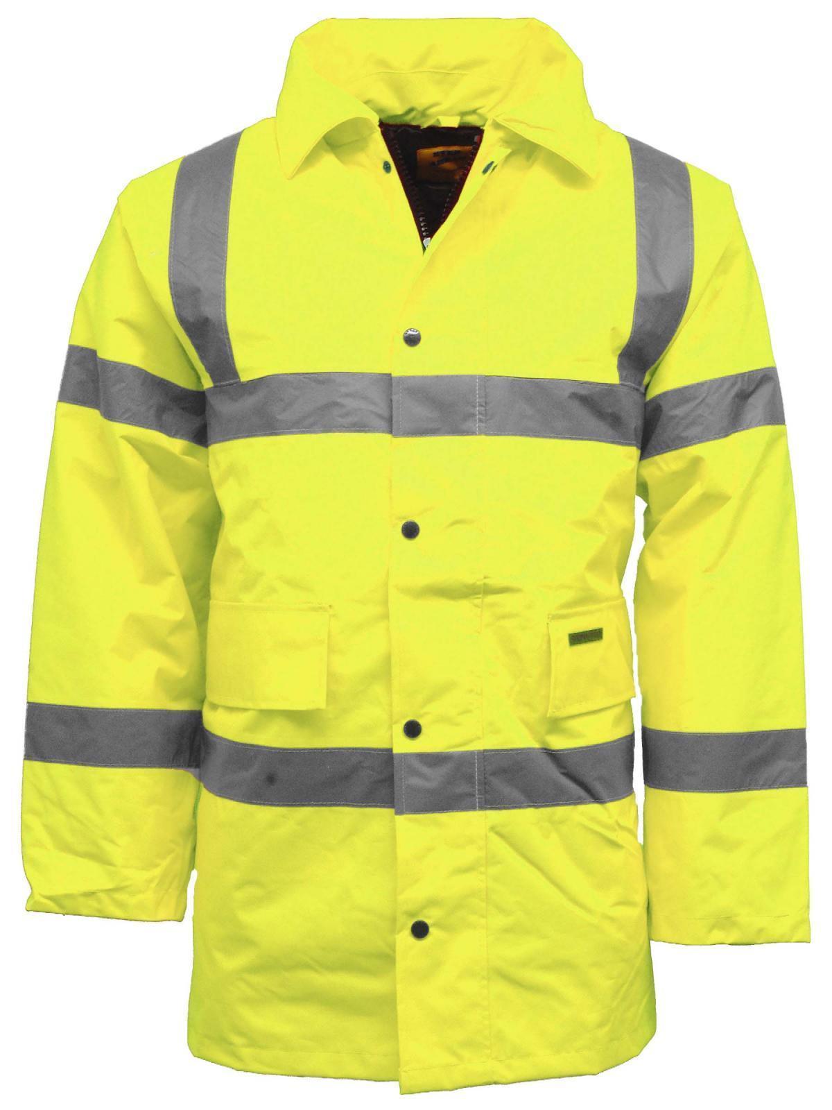 Hi Vis Parka Waterproof Coat Jacket | Workwear Reflective Security ...