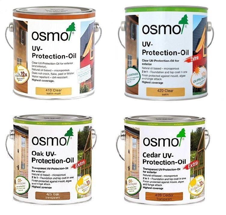 Osmo UV Protection Oil 410 Clear, 420 Clear, 425 Oak, 428 Cedar, 429 Natural eBay