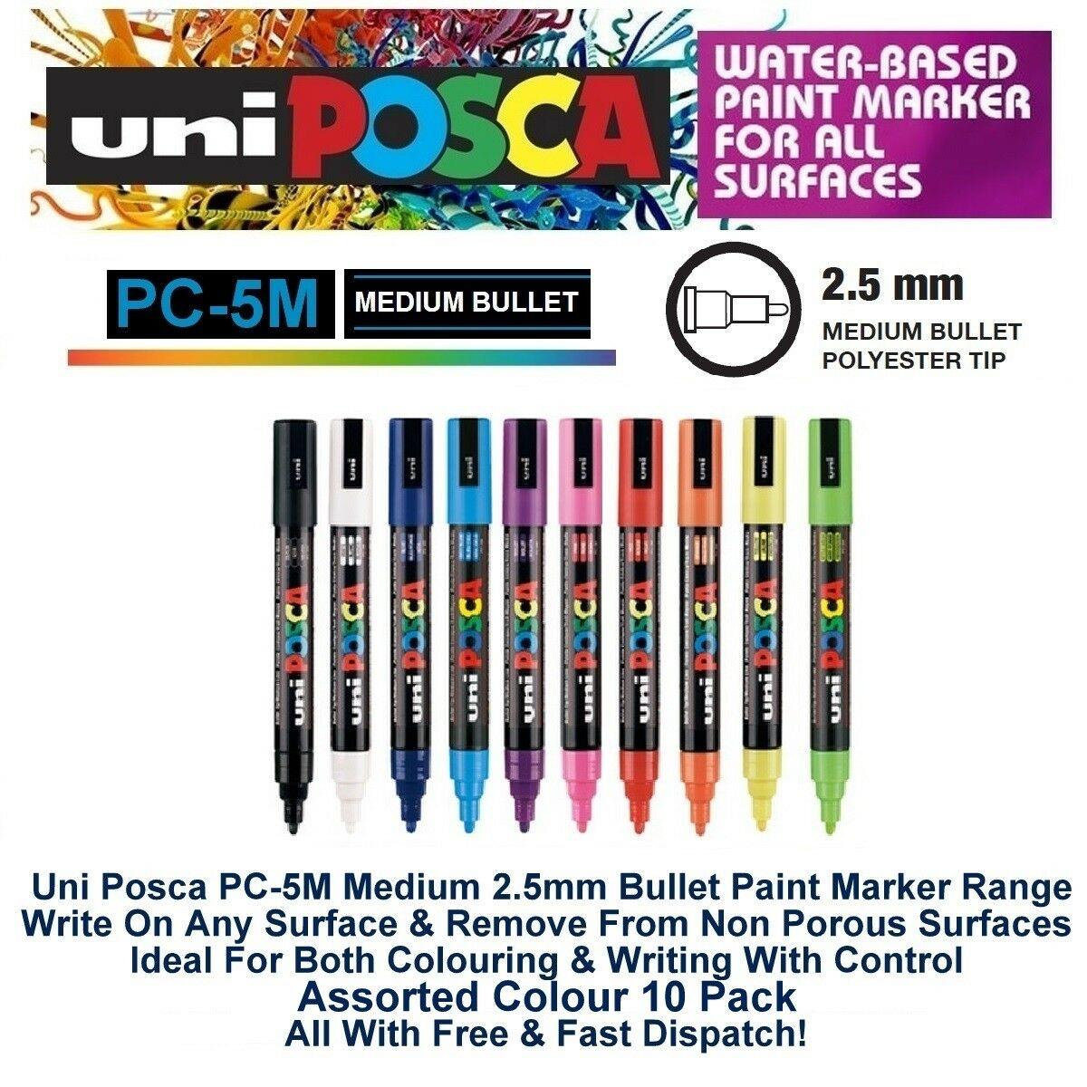 Uni Posca PC-5M Straw Yellow Paint Marker Pens Glass 2.5mm Medium Bullet Nib