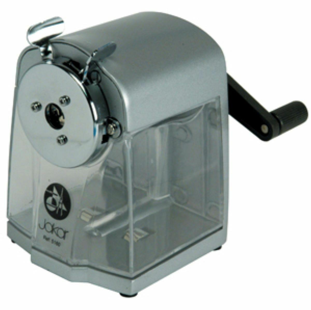 Jakar Crank Desk Top Pencil Sharpener Heacy Duty Grey Metal Body Cutter
