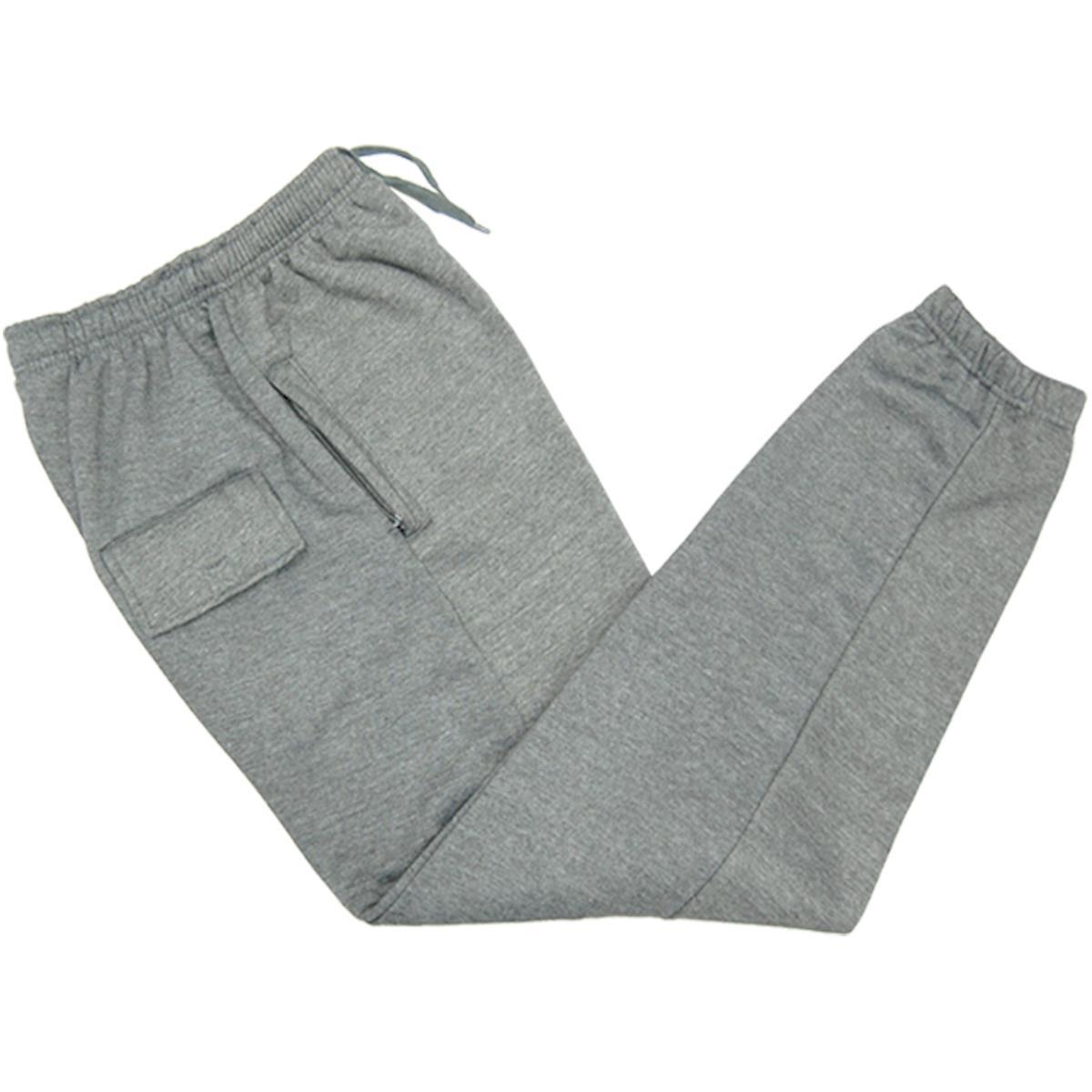 Men's Plain Grey Fleece Joggers Pants Trousers Jogging Bottoms EK0593