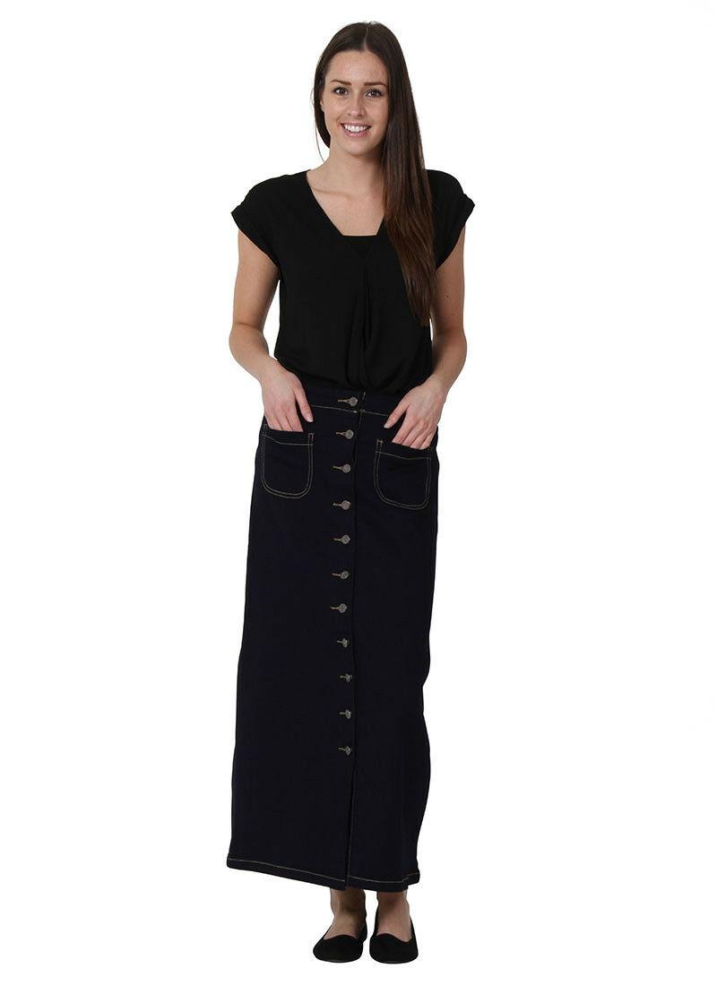 denim maxi skirt amazon
