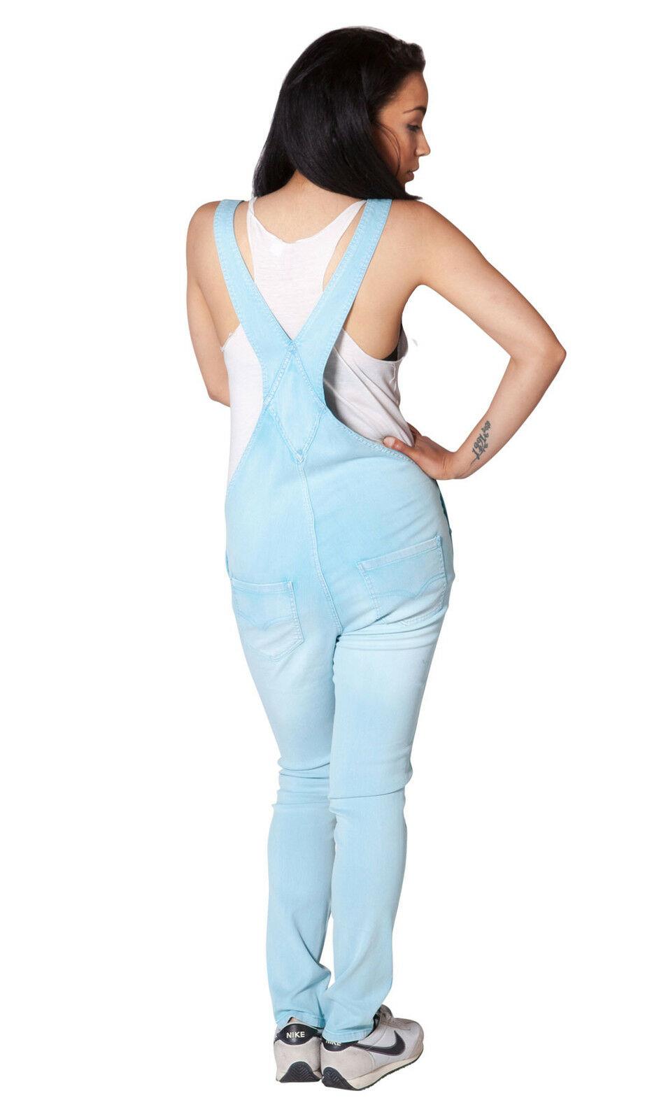 Lightweight Sky Blue Bib Overalls Womens summer dungarees Size 6-14 denim | eBay