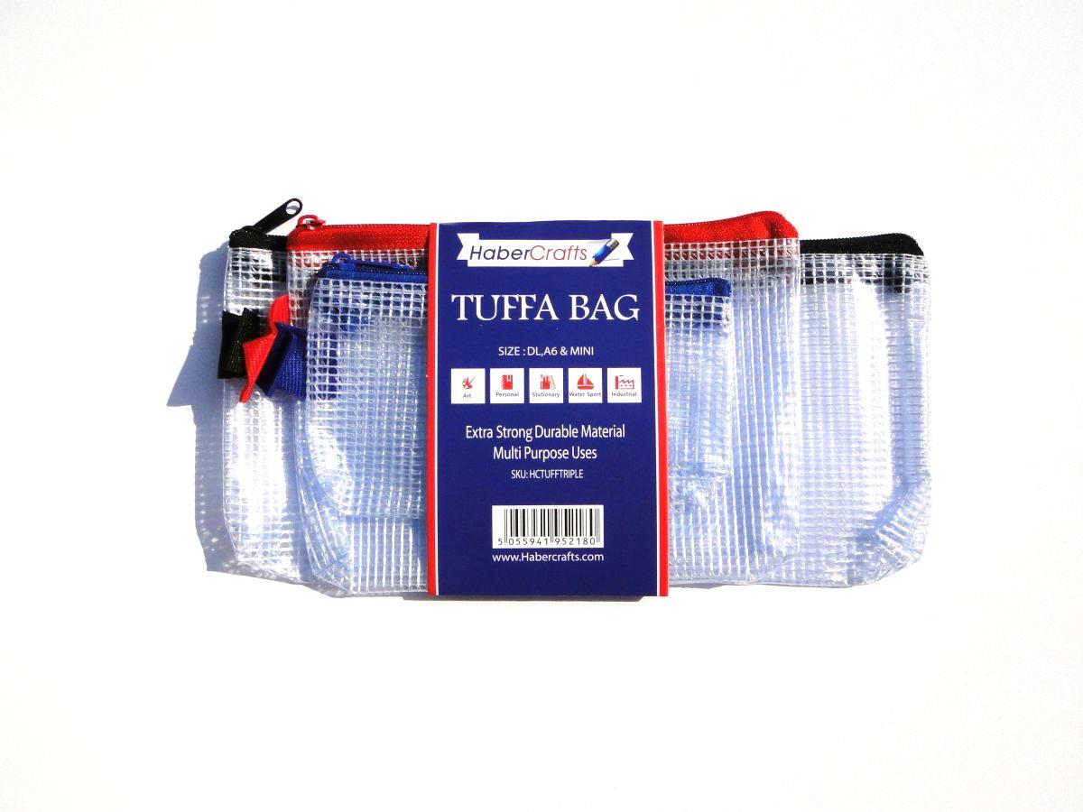 Details About Habercrafts Triple Pack Mini Dl A6 Tuff Bags Reinforced Heavy Duty Zip Wallets