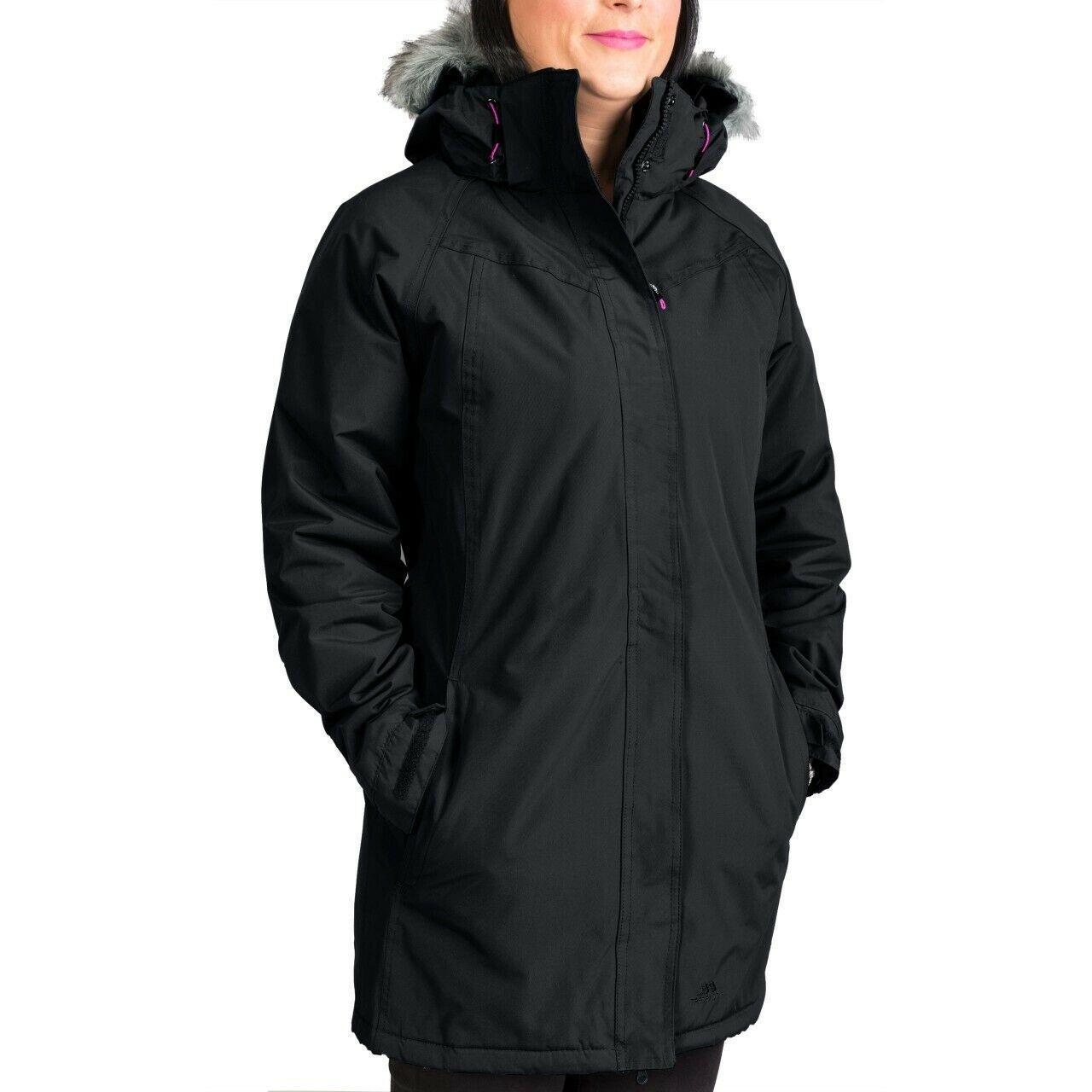 Trespass San Fran Womens Waterproof Winter Raincoat with Detachable Hood