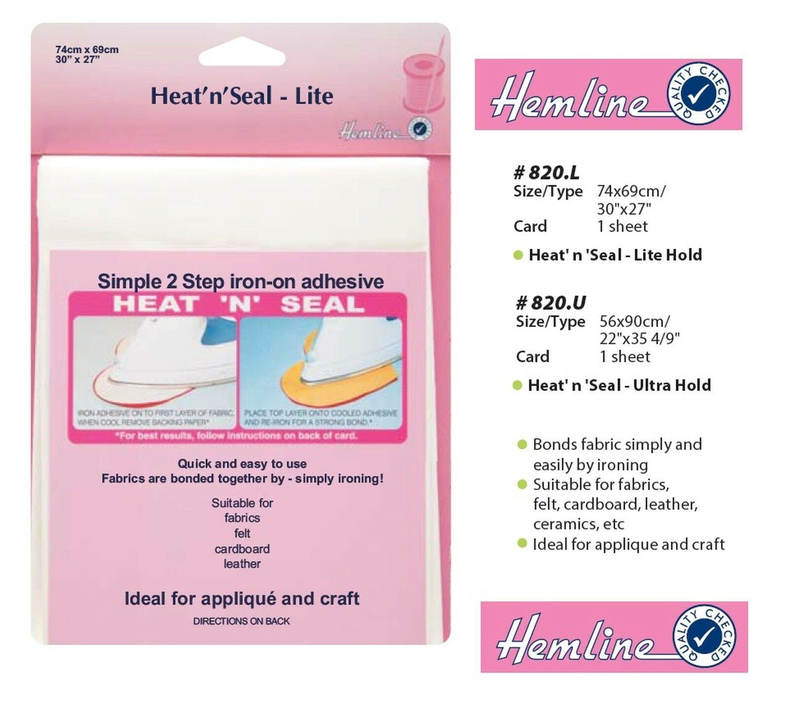 Hemline Heat N Seal Lite Ultra Iron On Fabric Adhesive Applique Glue
