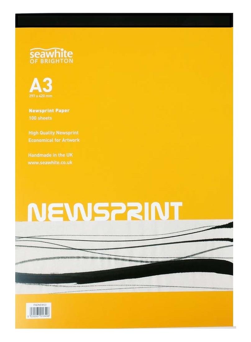 Seawhite A3 Newsprint Paper Pads Drawing Sketching 100 sheets (1/3/5