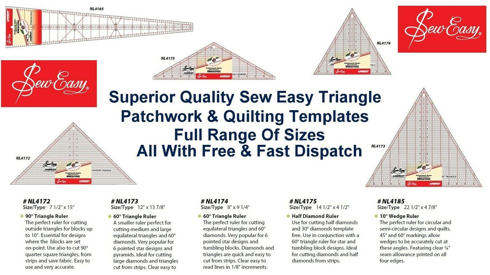 Sew Easy Triangle Patchwork Quilting Ruler Measure Craft All Sizes Styles Ebay