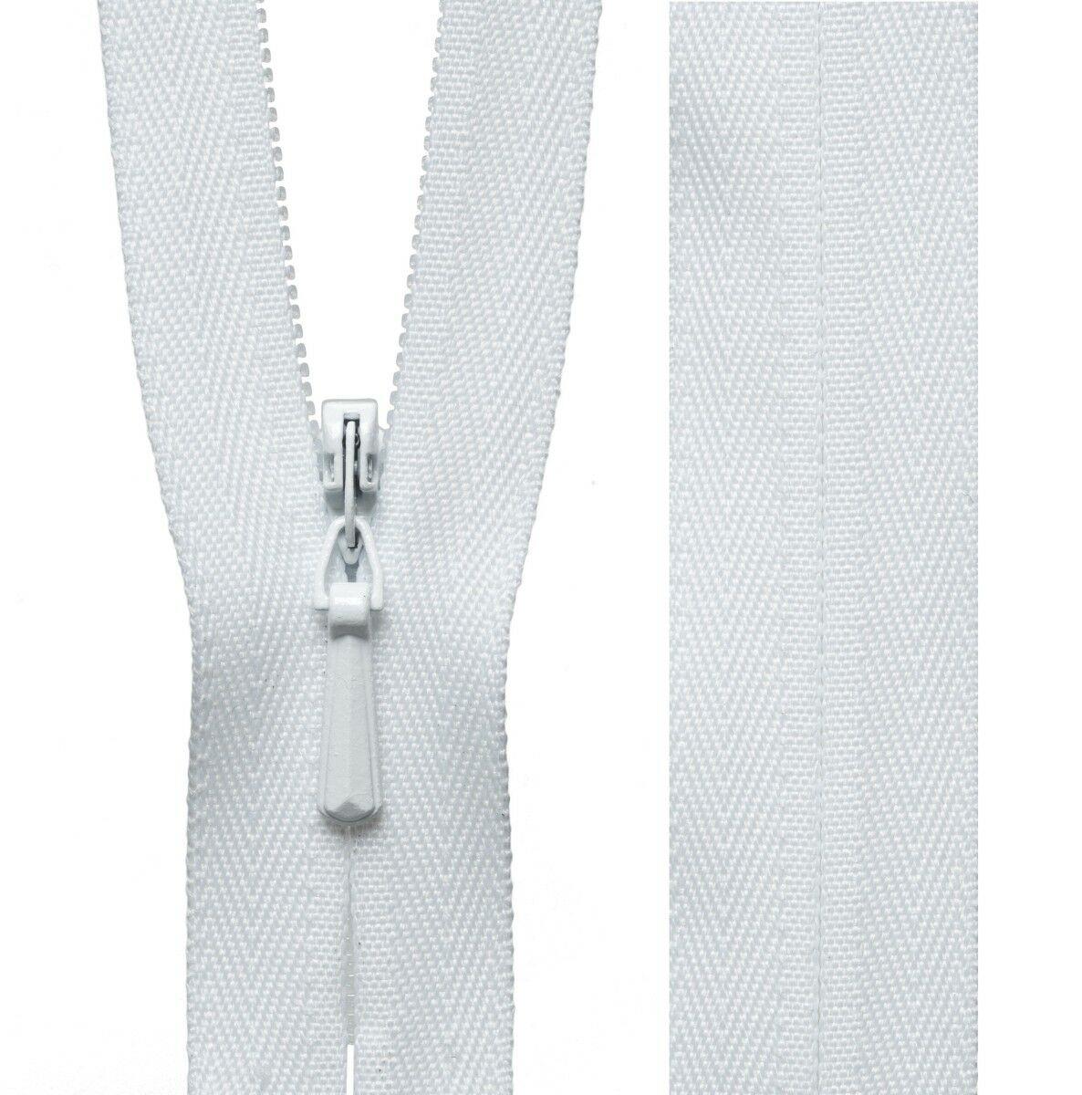 20cm23cm41cm56cm White YKK Concealed Zip Invisible Zip Closed End