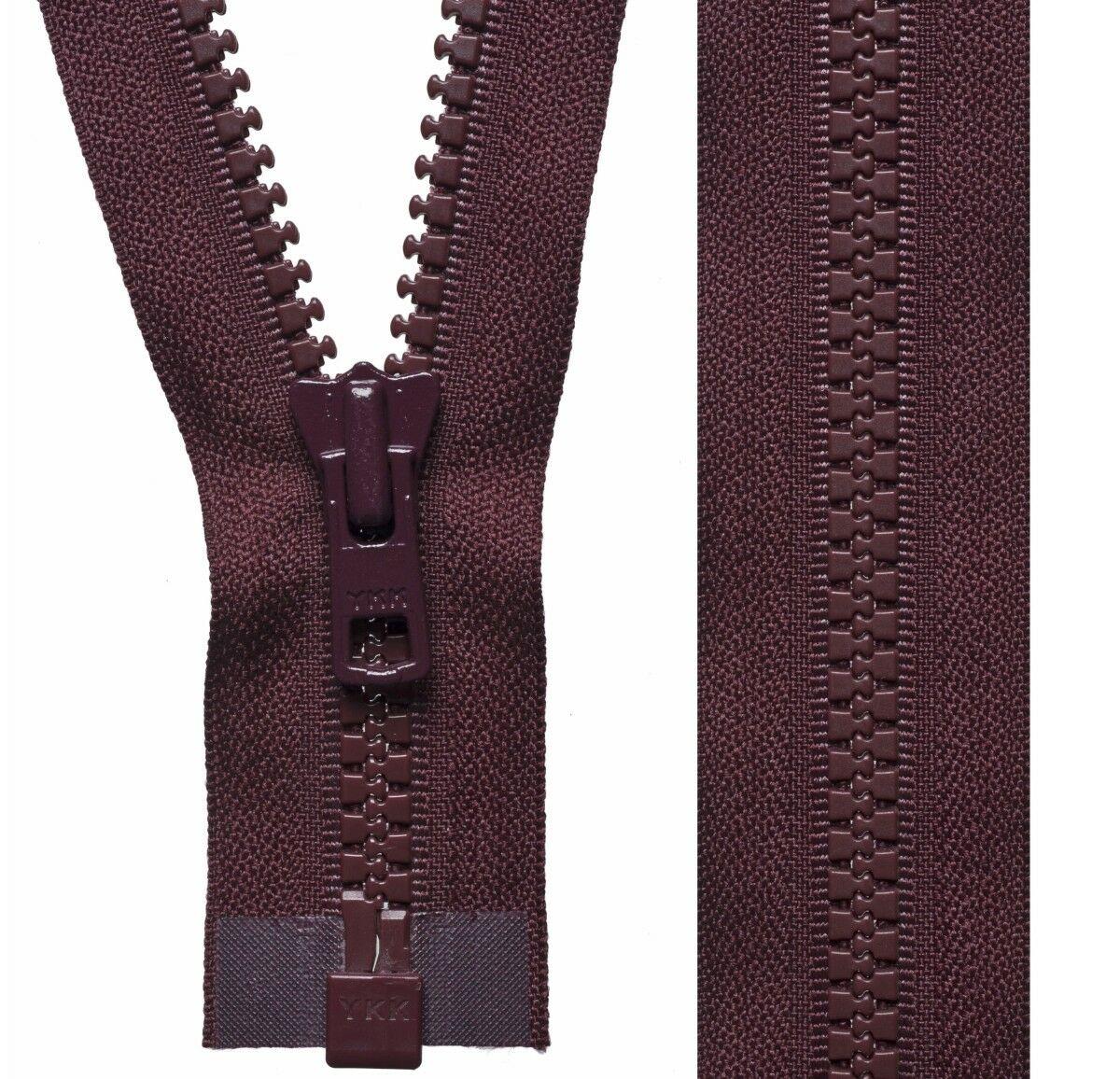 khaki YKK Vislon Open End Chunky Heavy Duty Coat zip 56cm 22.05 Inches 46 cm a 81 cm 