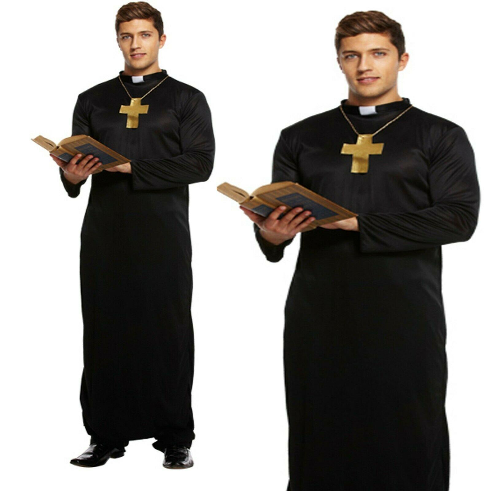 Adult Mens Vicar Fancy Dress Priest Church Costume Stag Night Do Party Outfit Ebay