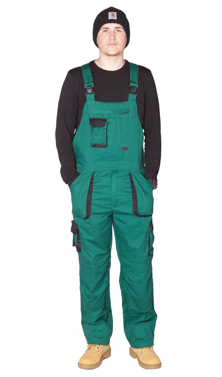 Portwest Texo Contrast Work Dungarees (Green) Mens Work Bib Overalls