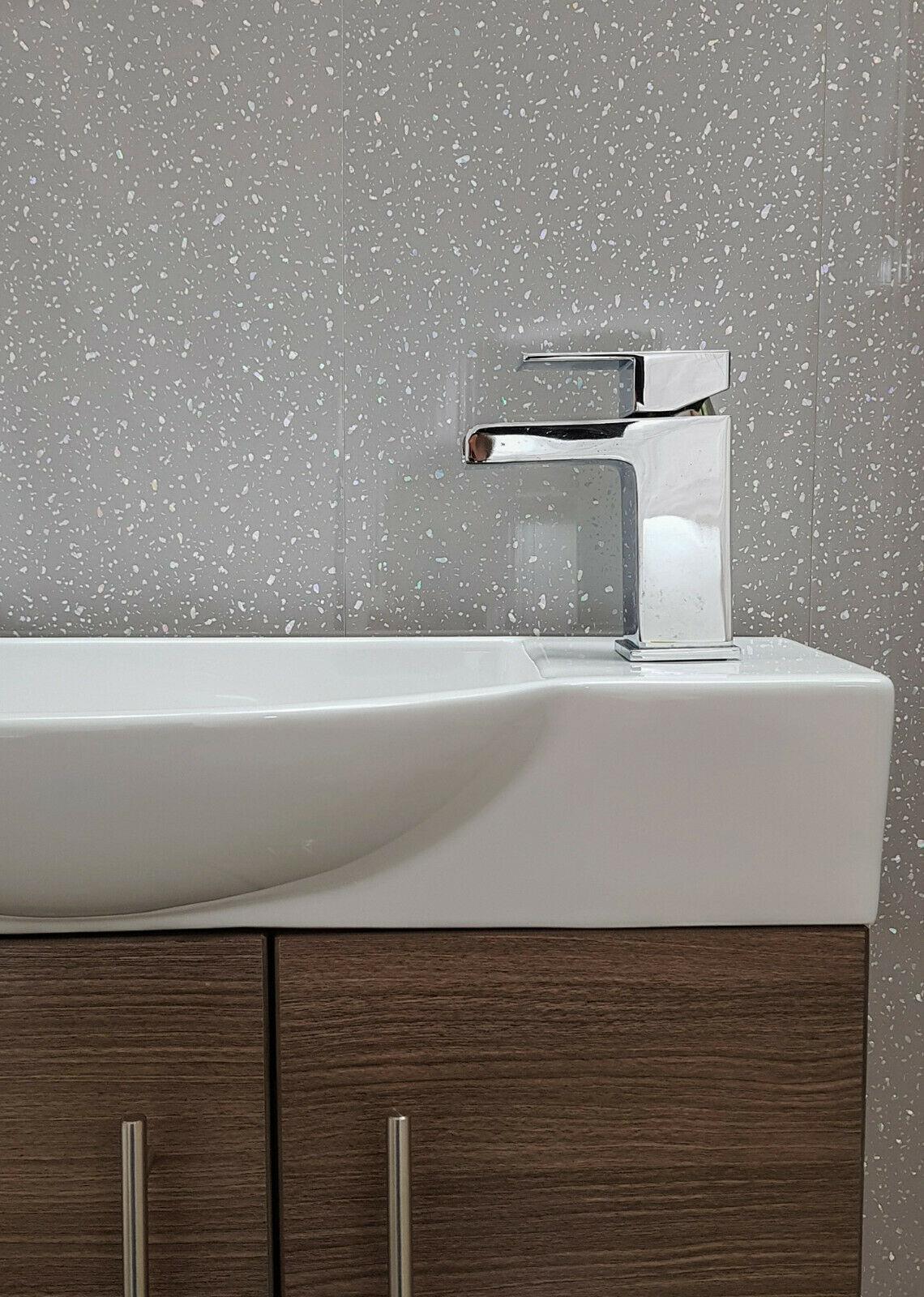 Grey Sparkle Bathroom Large Shower Panels 1000mm Wide Wet Wall Cladding ...