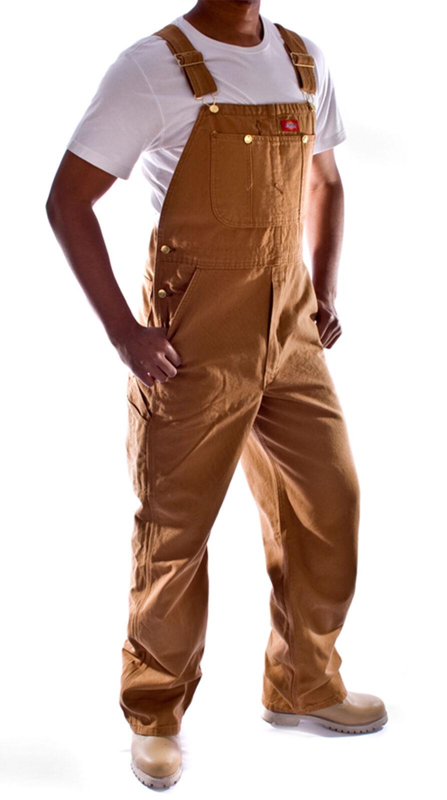 Dickies Denim Dungarees - Brown Dickies DB100RBD Mens Work Dungarees