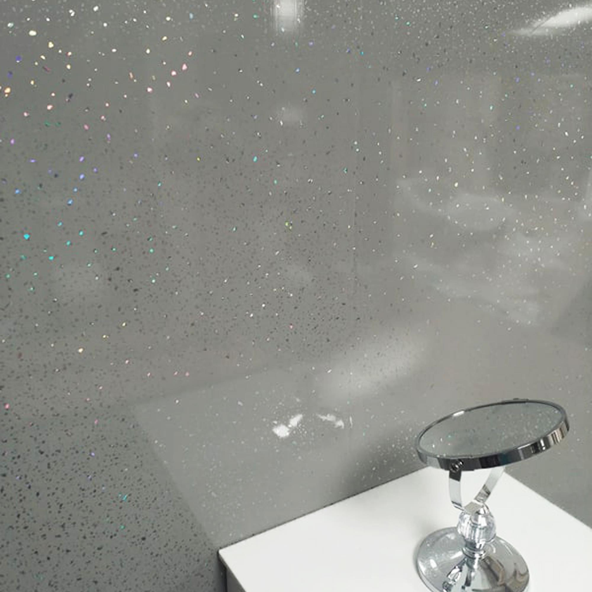 Grey Sparkle Bathroom Large Shower Panels 1000mm Wide Wet Wall Cladding