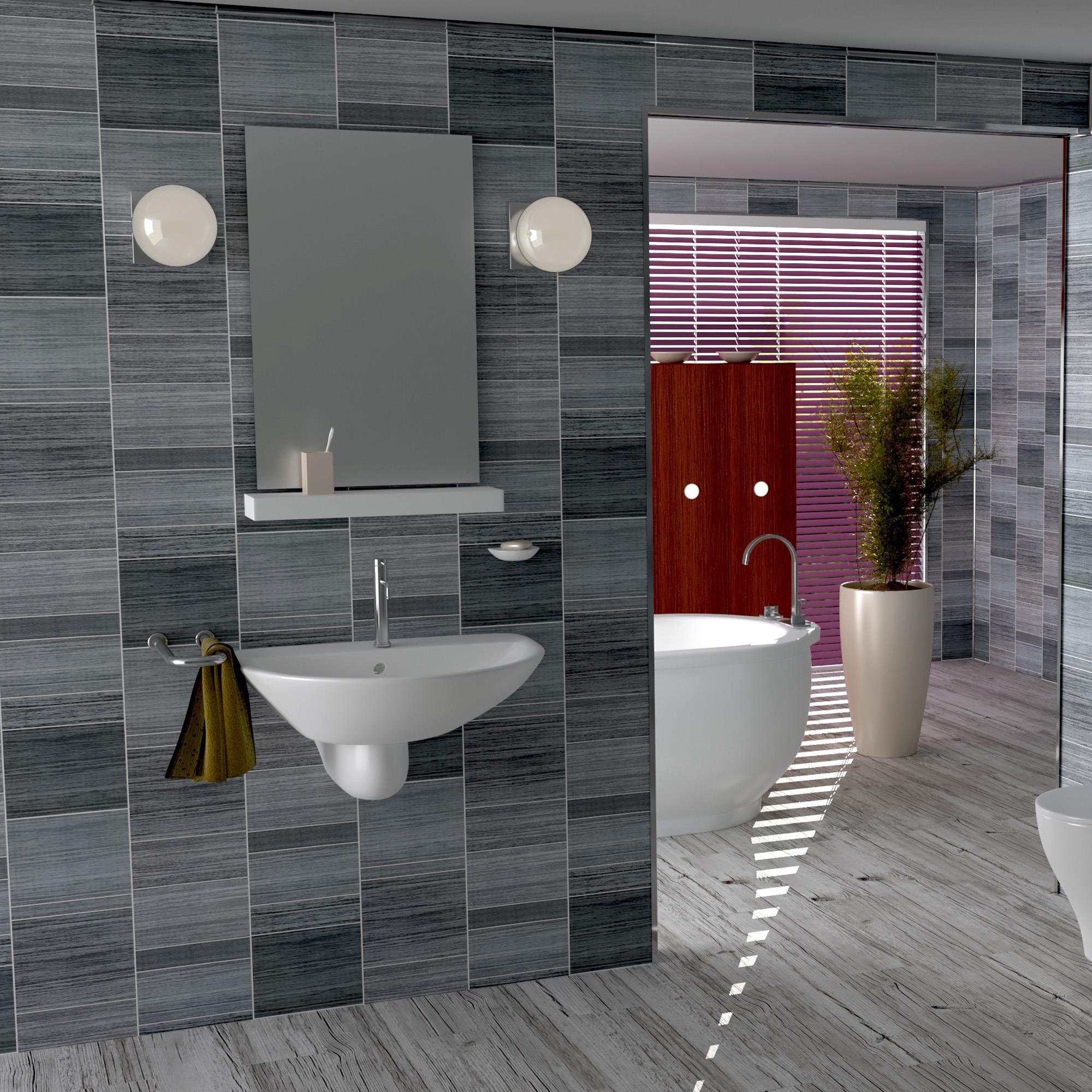 Grey Executive Panels, Tile Effect Cladding Bathroom ...