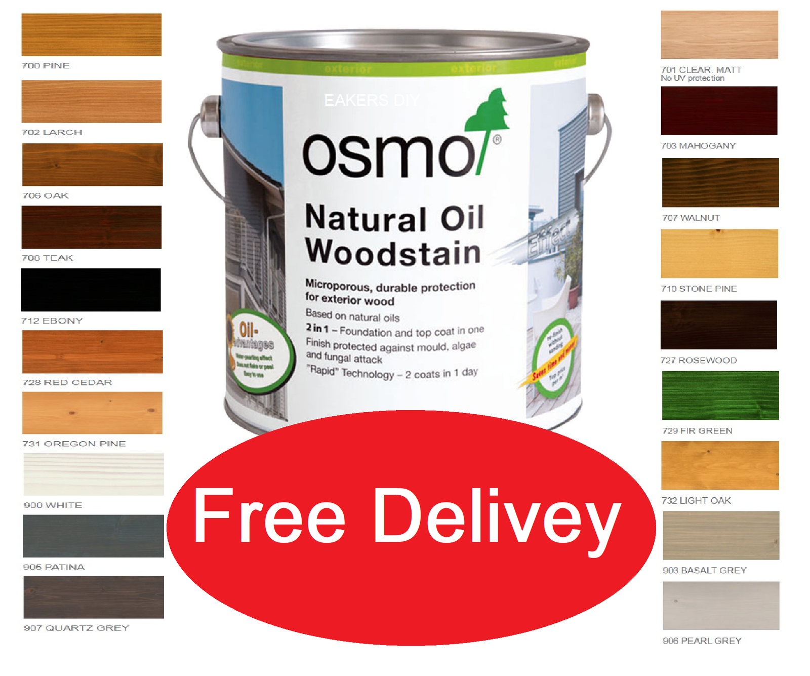 Osmo ® Natural Oil Woodstain 19 Shades, 5ml, 125m, 2.5L | eBay