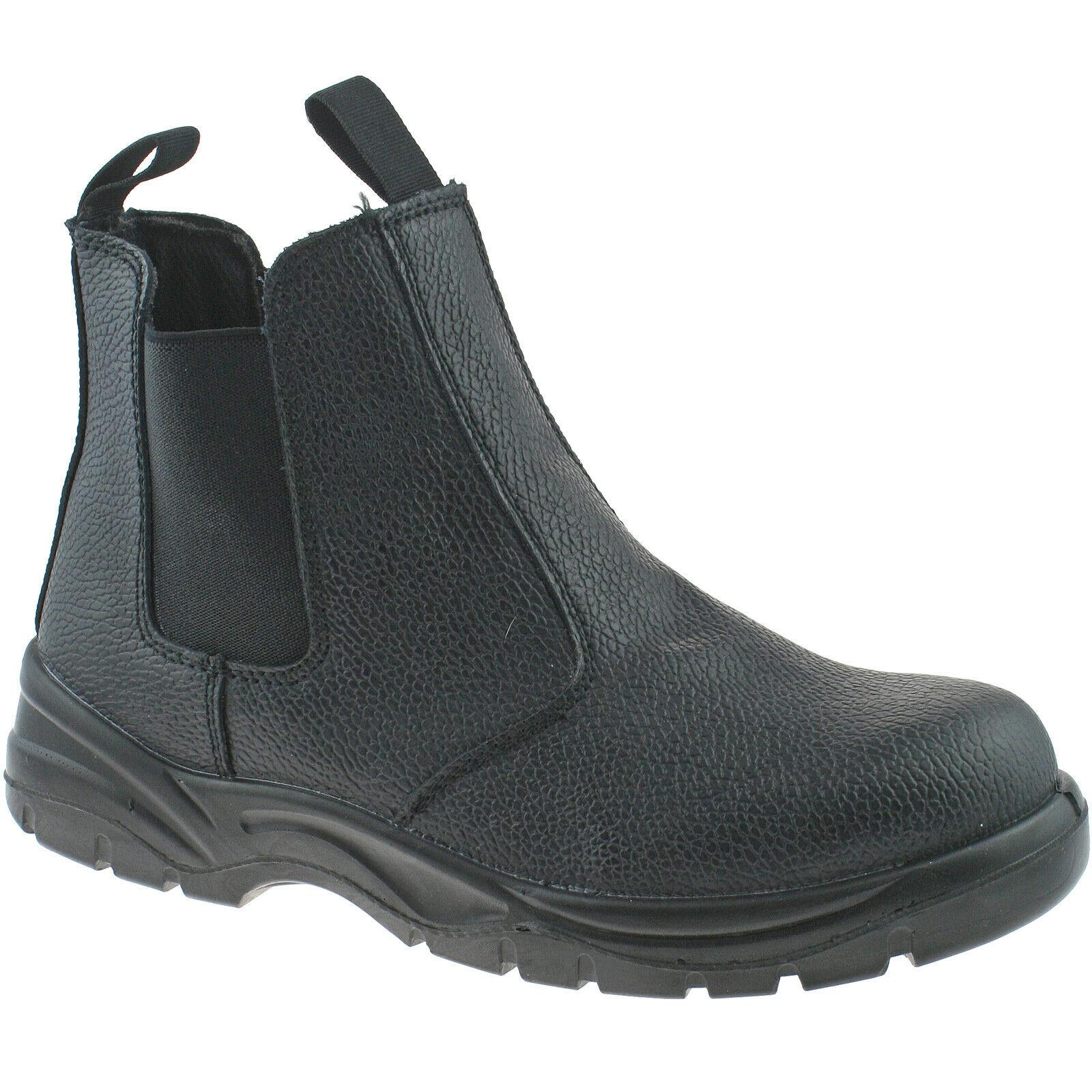 GRAFTERS SAFETY CHELSEA DEALER BOOTS SIZE UK 6 - 12 WORK BLACK OR TAN ...