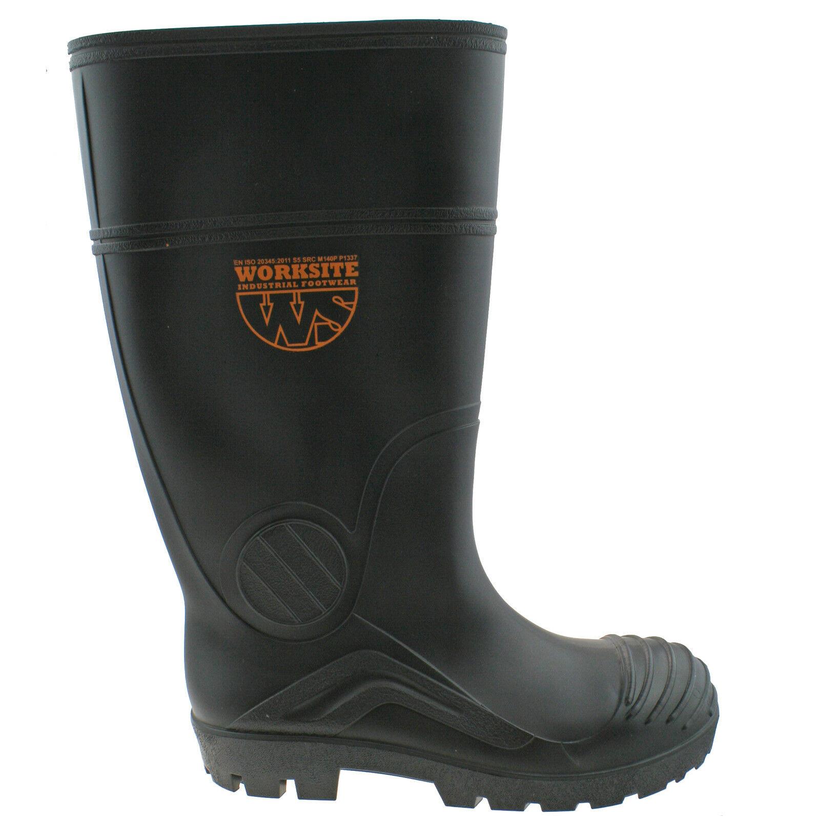 MENS WORKSITE BLACK INDUSTRIAL SAFETY STEEL