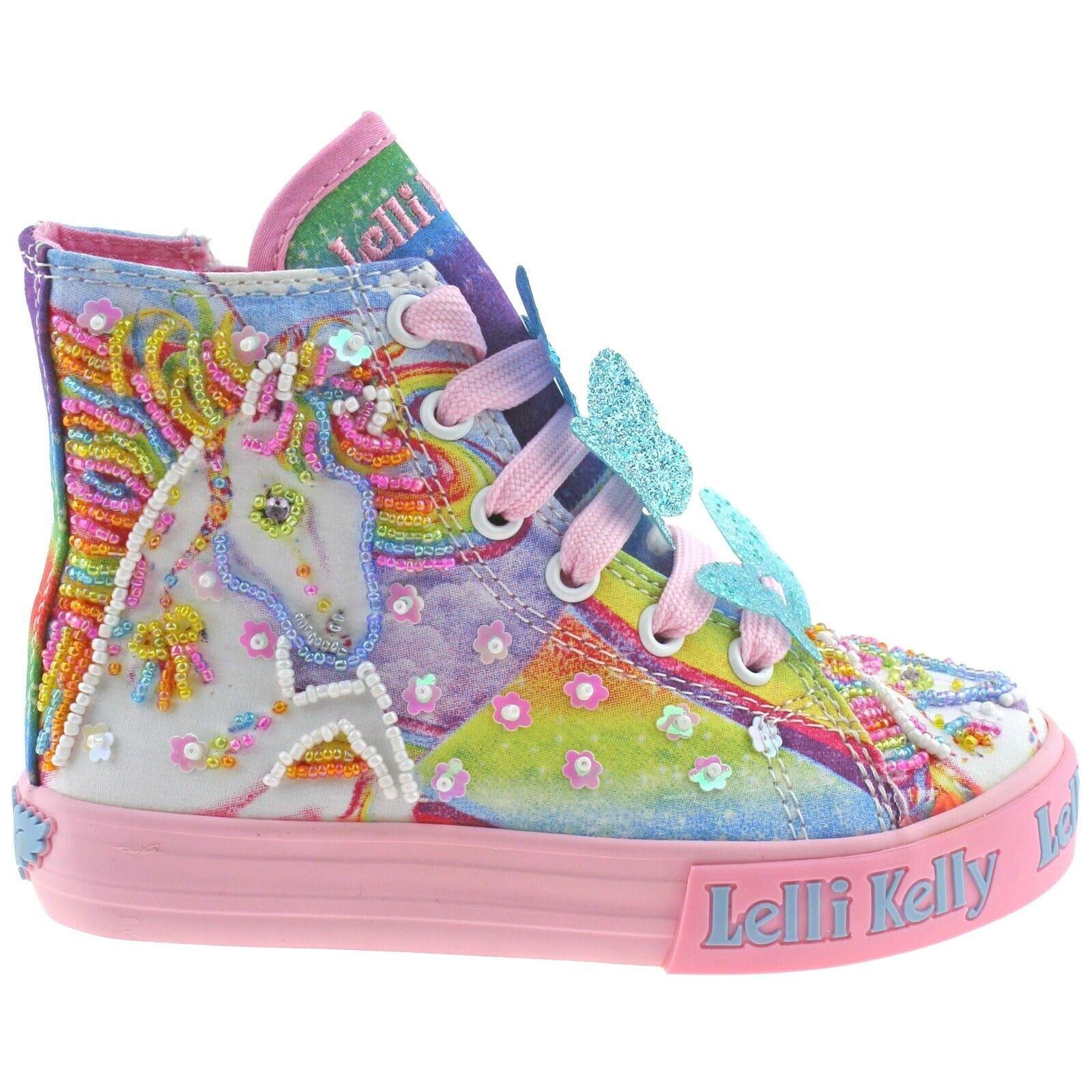 Lelli Kelly LK9090 (BX02) Multi Fantasy Unicorn Canvas Baseball Boots ...