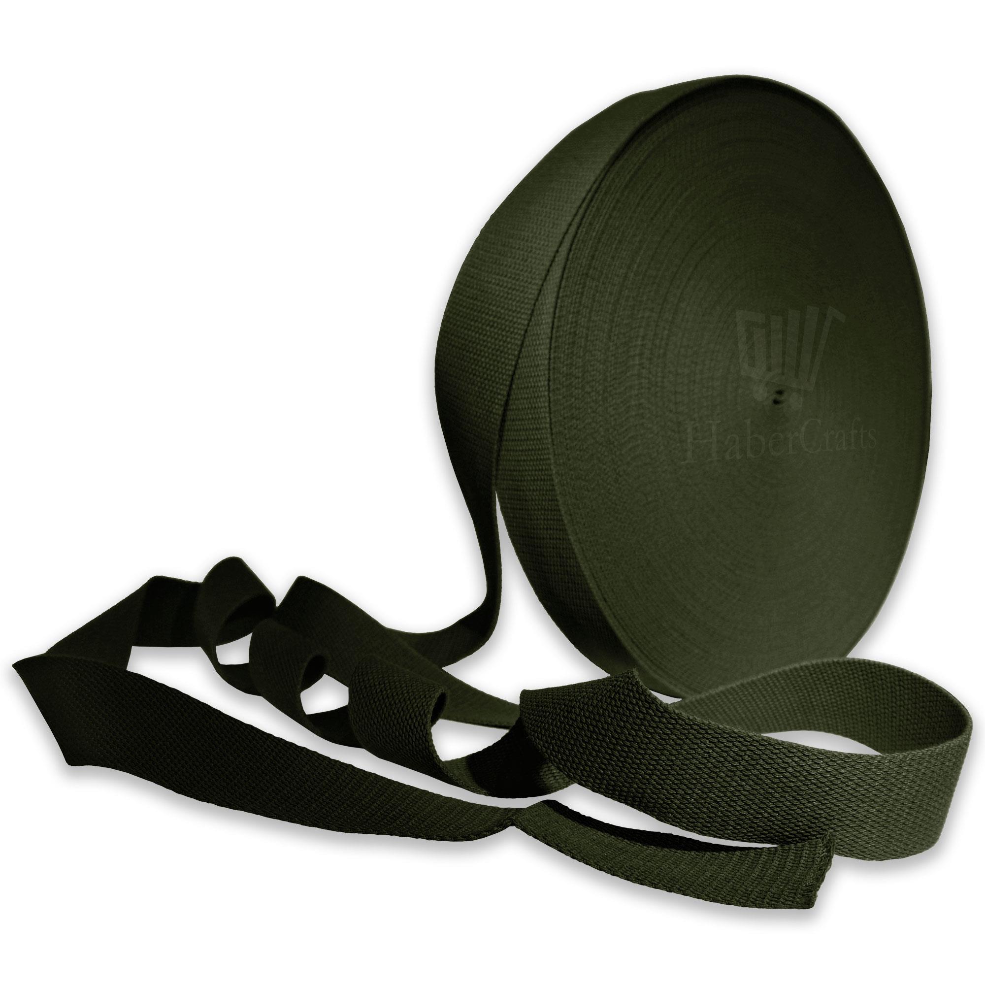 Olive Green 25mm Cotton bing Tape Strapping 1 Inch Belt Strap Bag