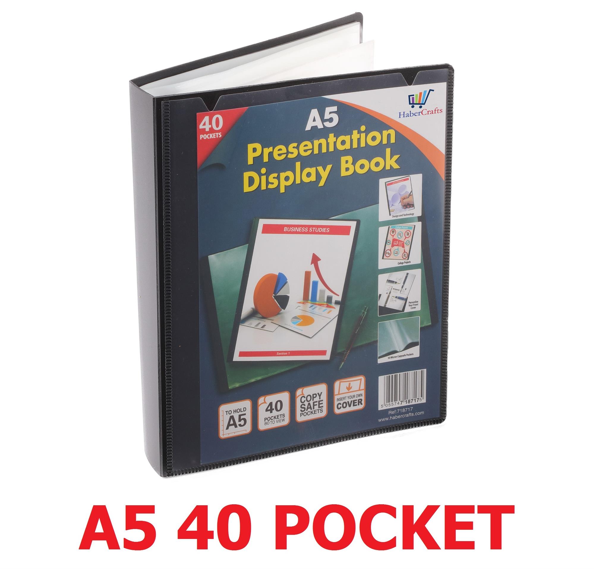 A5 Display Book 40 Pocket Portfolio Presentation Folder Flexi Cover