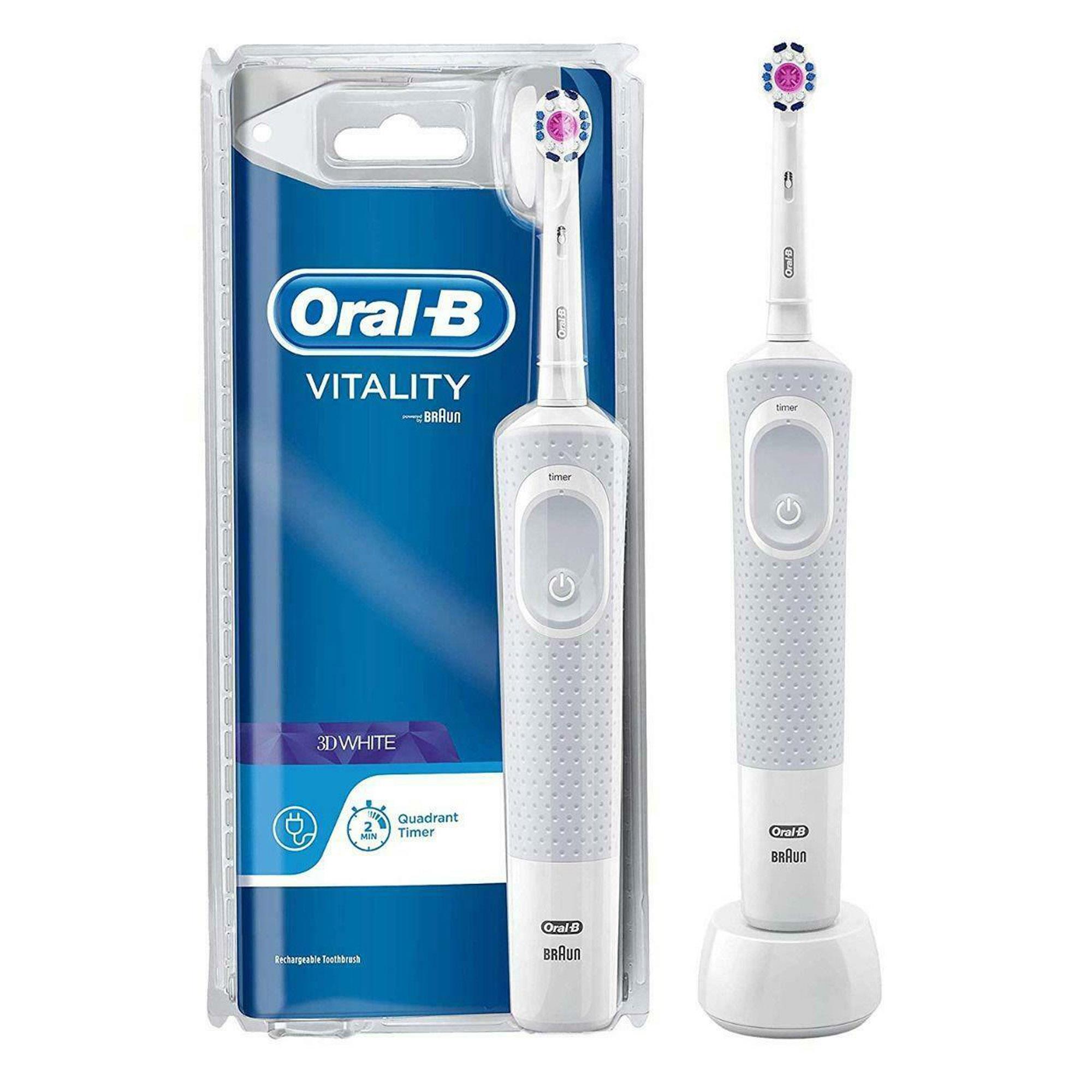 Braun Oral B D100 Vitality 3d White Rechargeable Electric Dental Toothbrush 709102210095 Ebay