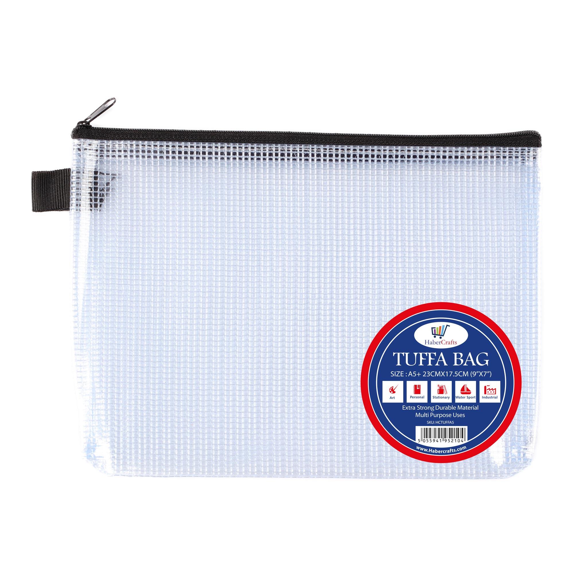 Tuff Bag Zip Wallet Clear Plastic Wallets Zipped Pouch File Pencil Case Folder - Picture 9 of 14