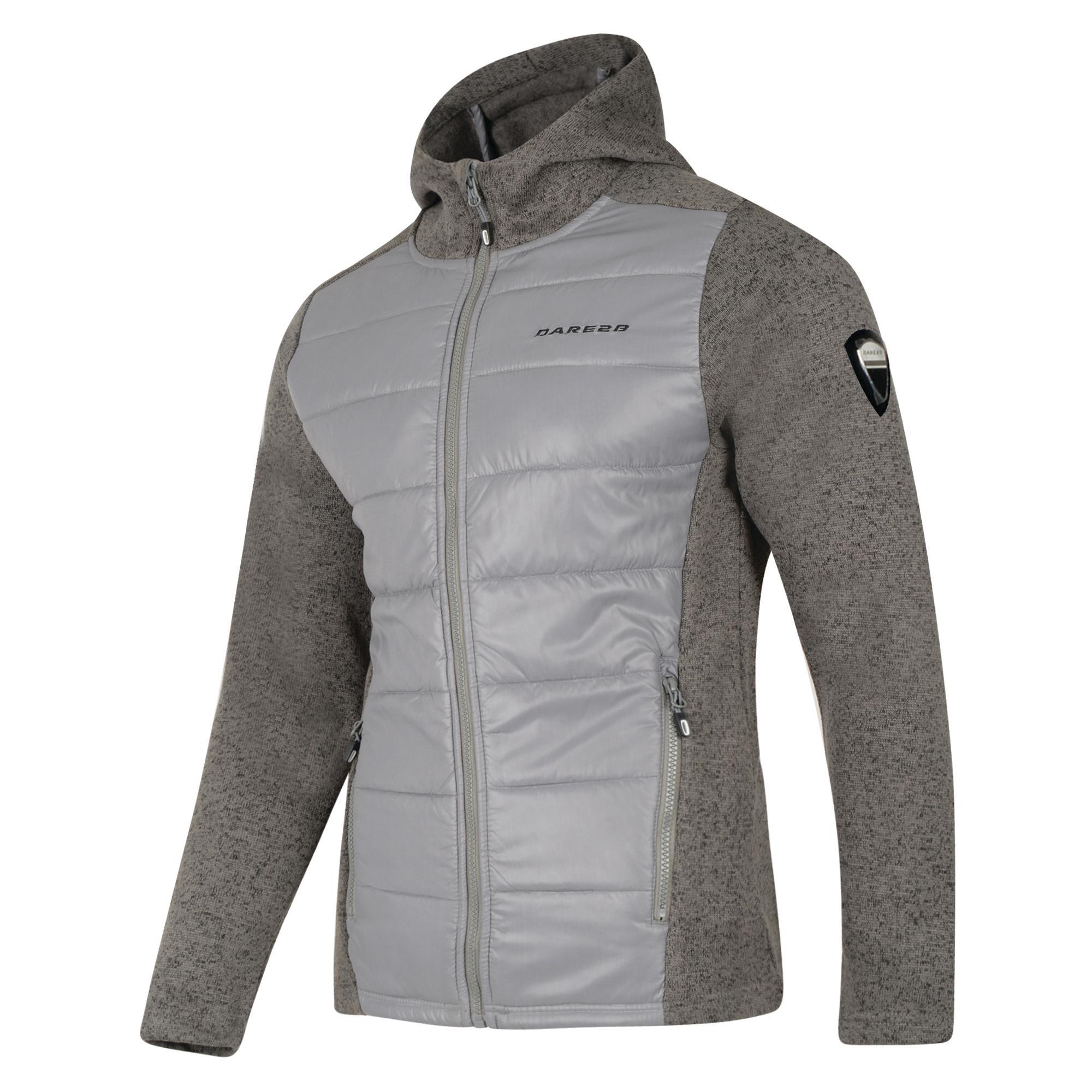 Dare2b Combine Sweater Mens Hooded Full ZIp Fleece Jacket Hybrid - Picture 5 of 16