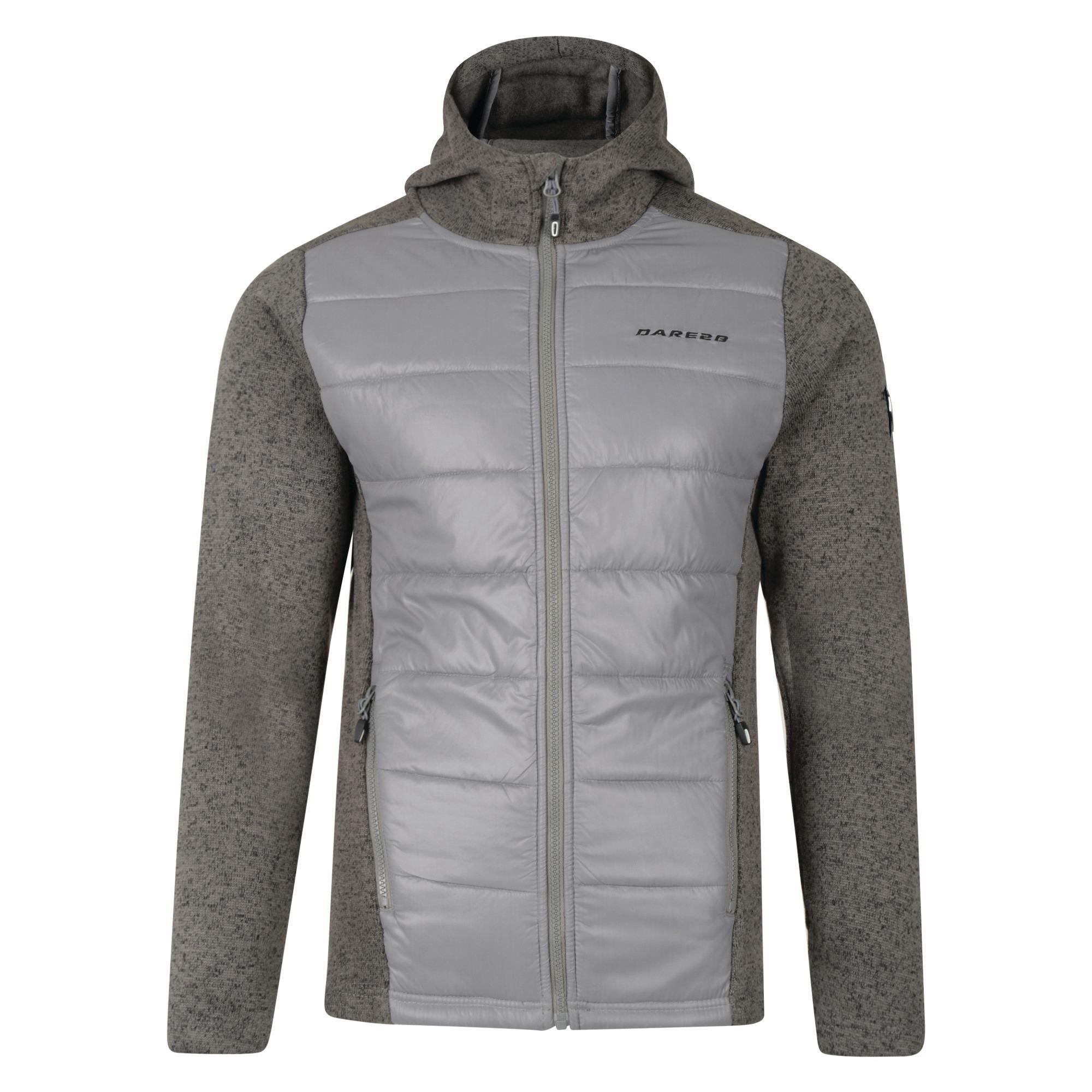 Dare2b Combine Sweater Mens Hooded Full ZIp Fleece Jacket Hybrid - Picture 6 of 16
