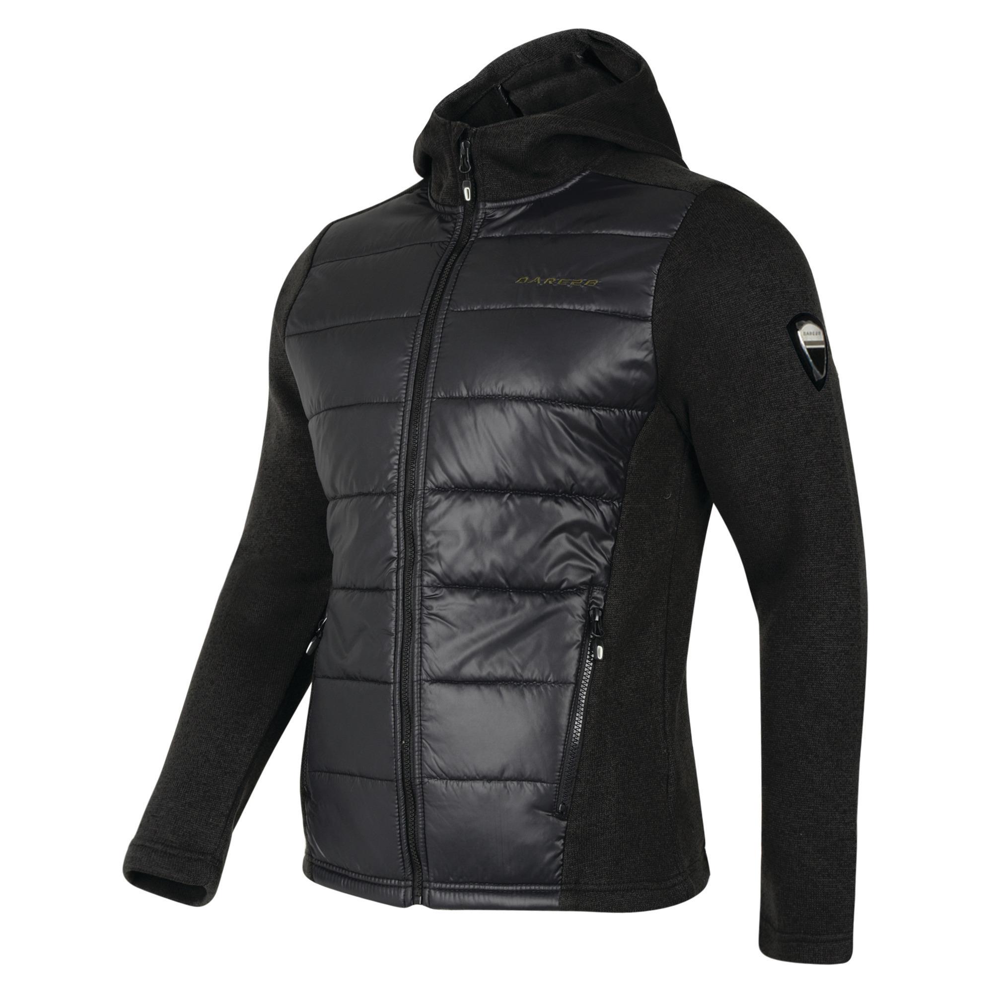 Dare2b Combine Sweater Mens Hooded Full ZIp Fleece Jacket Hybrid - Picture 12 of 16