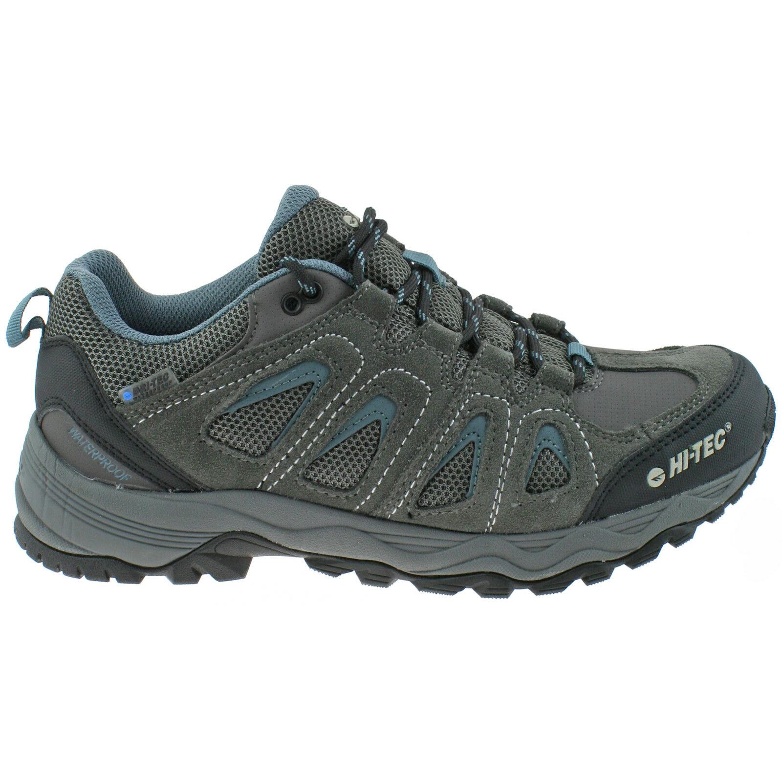 MENS HI-TEC SIGNAL HILL WATERPROOF GREY/BLUE HIKING WALKING SHOES SIZE ...