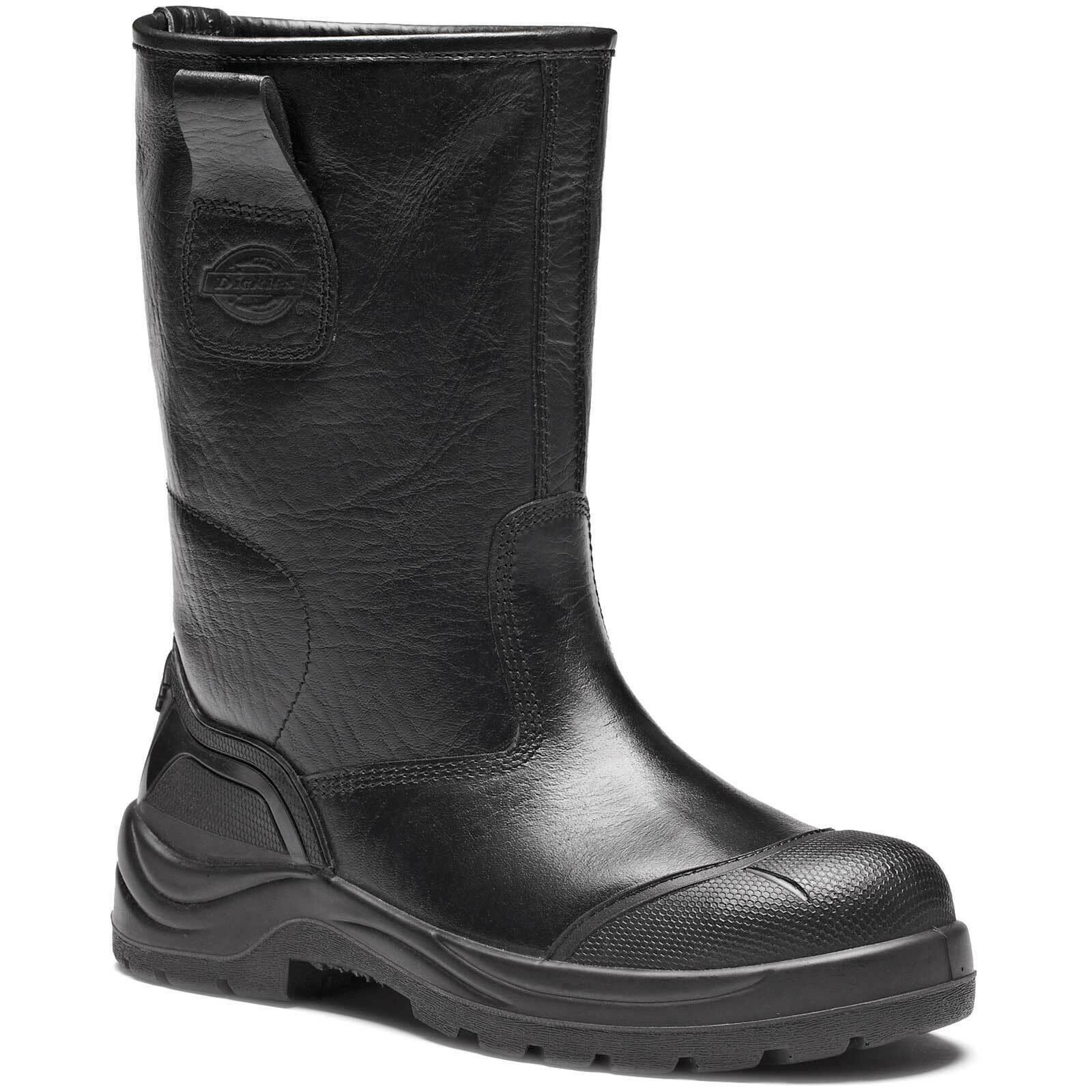 MENS DICKIES COWETA SAFETY RIGGER BOOTS SIZE UK 5 - 12 STEEL TOE BLACK ...