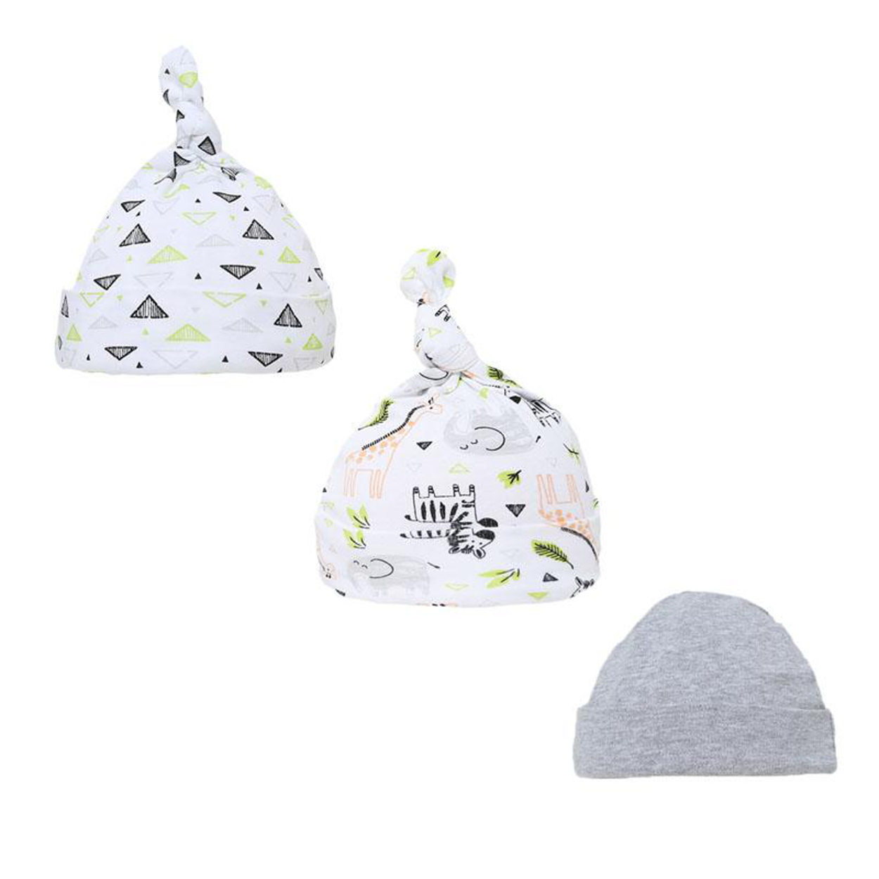 Baby Knot Bow Beanie Hat 3 Pack Girls Boys Unisex Newborn 0-9m Cotton Soft Touch - Picture 13 of 18