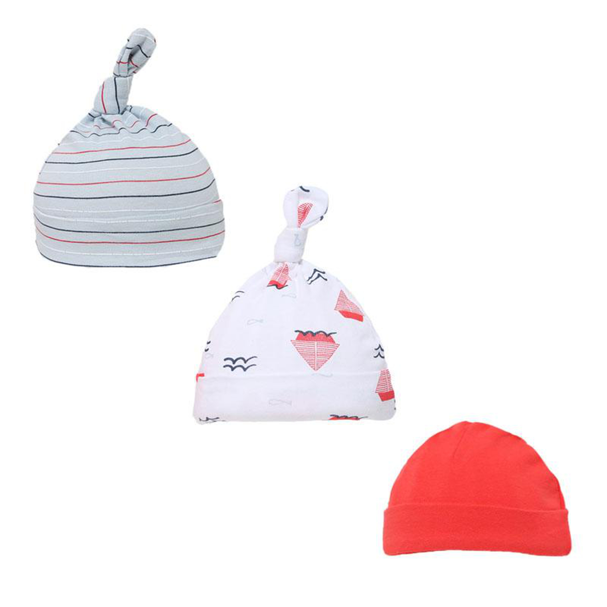 Baby Knot Bow Beanie Hat 3 Pack Girls Boys Unisex Newborn 0-9m Cotton Soft Touch - Picture 17 of 18