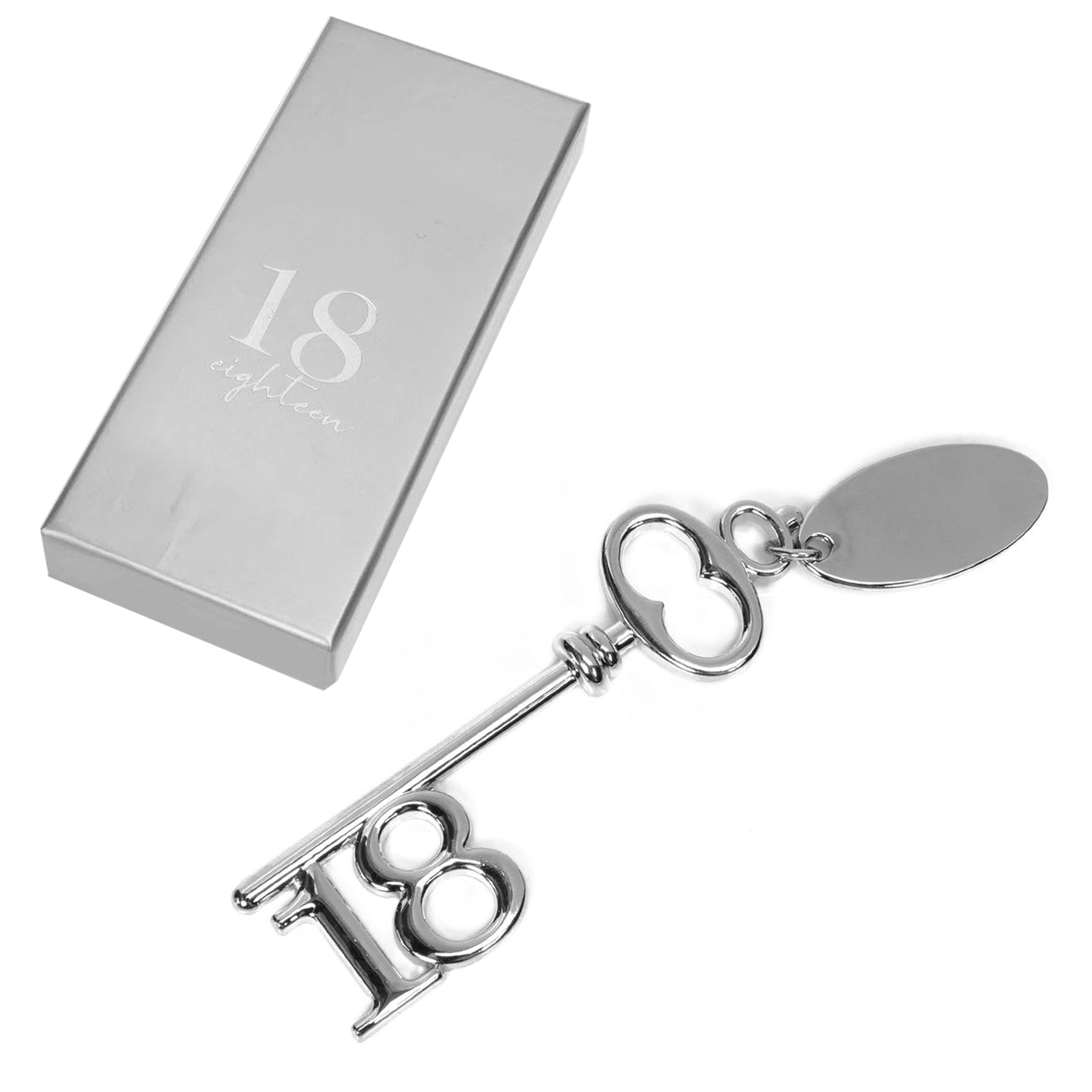 Engraved Birthday Message Silver-Plated Keychain