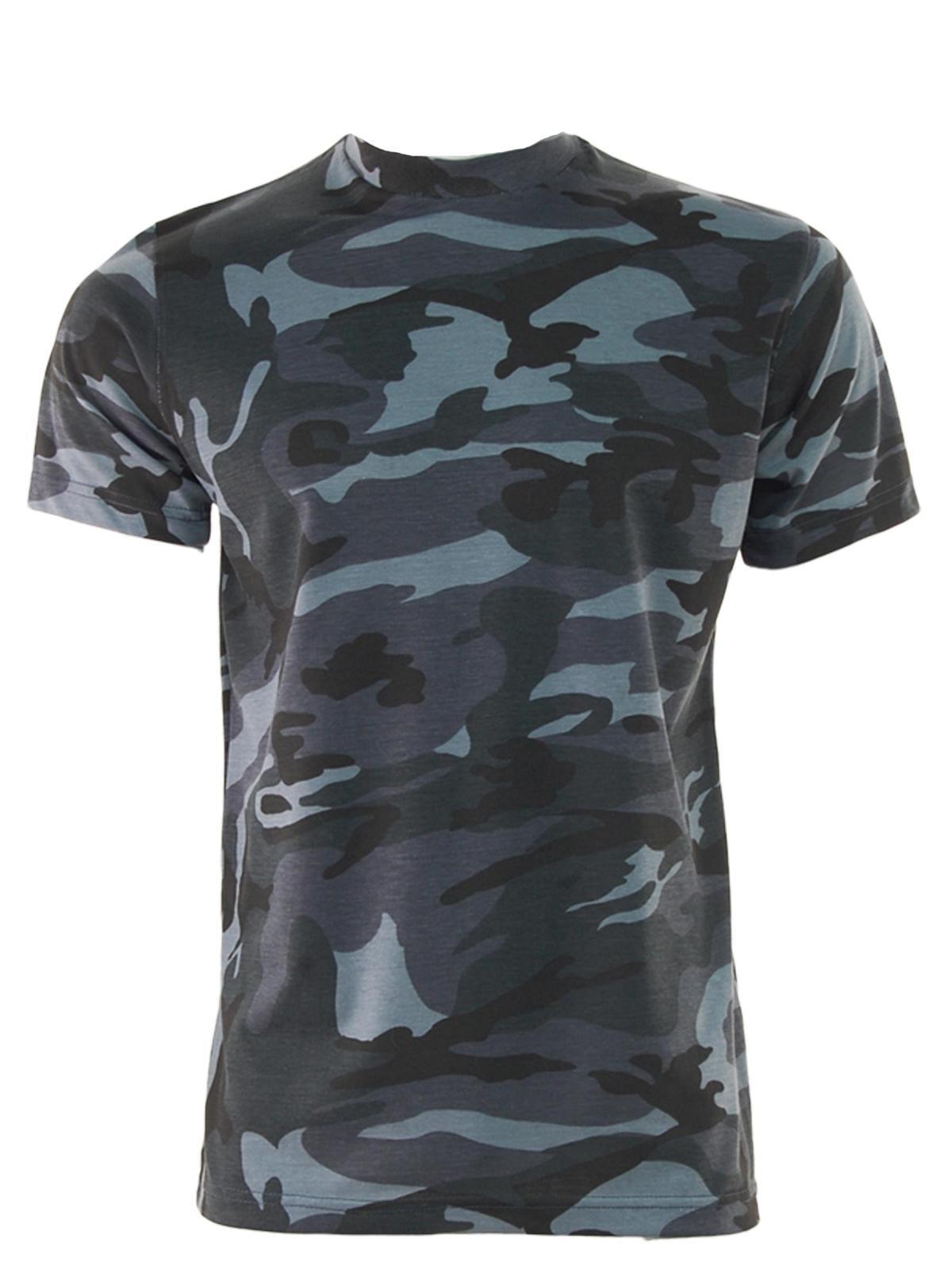 Mens GAME Camouflage Short Sleeve Camo T-Shirt Army Military Hunting ...