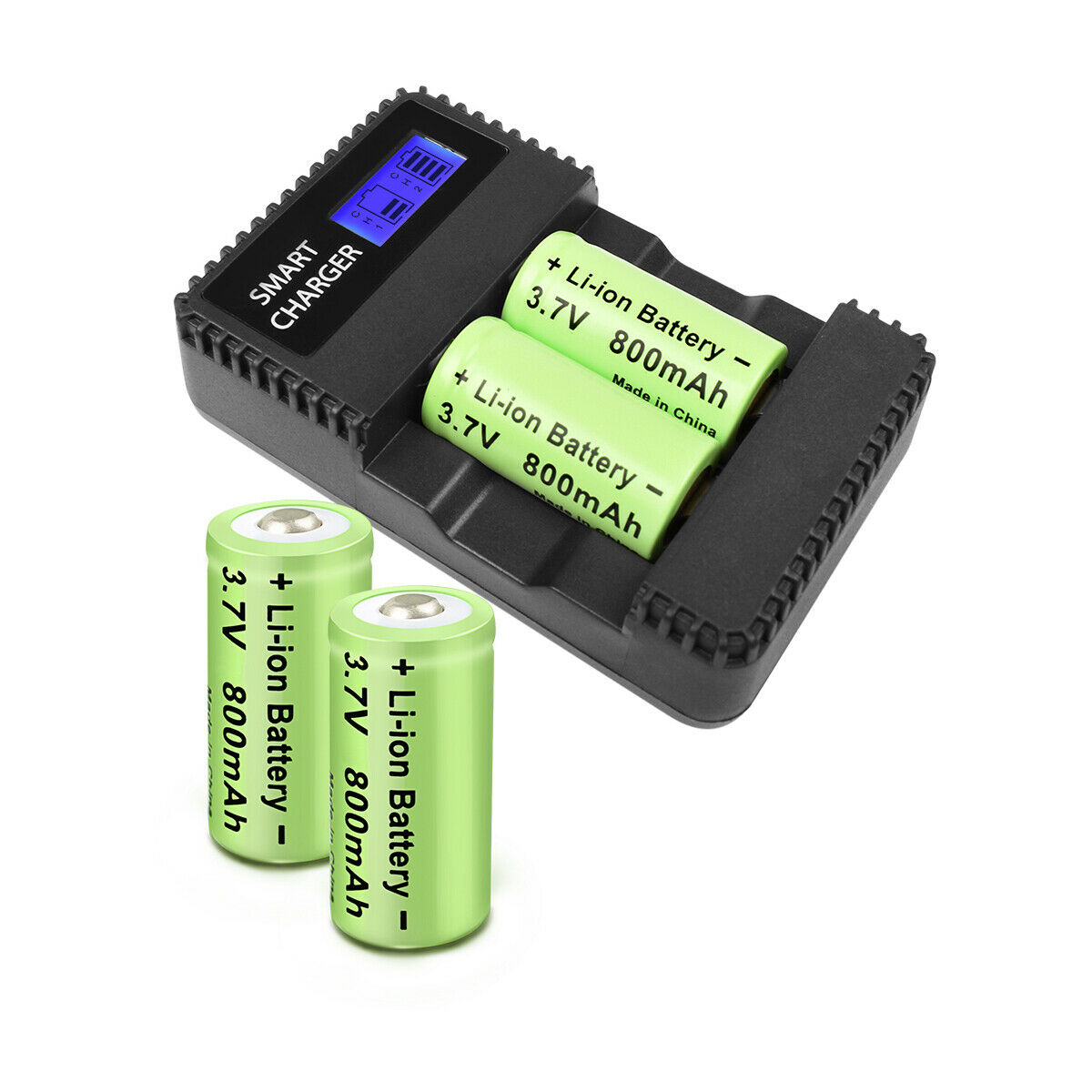 CR123 Rechargeable Batteries and LCD Charger for Pulsar and A1 Infrared