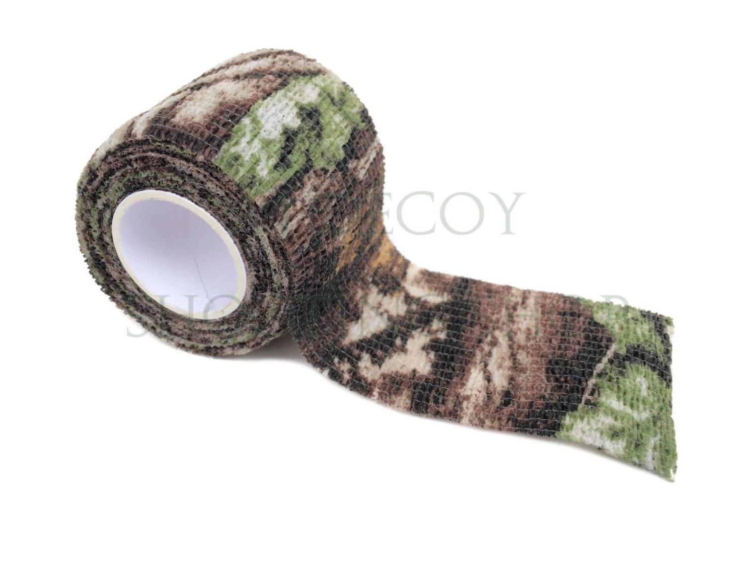 Cinta de camuflaje envoltura reutilizable sigilo fuerte cinta de caza tiro - Imagen 7 de 10