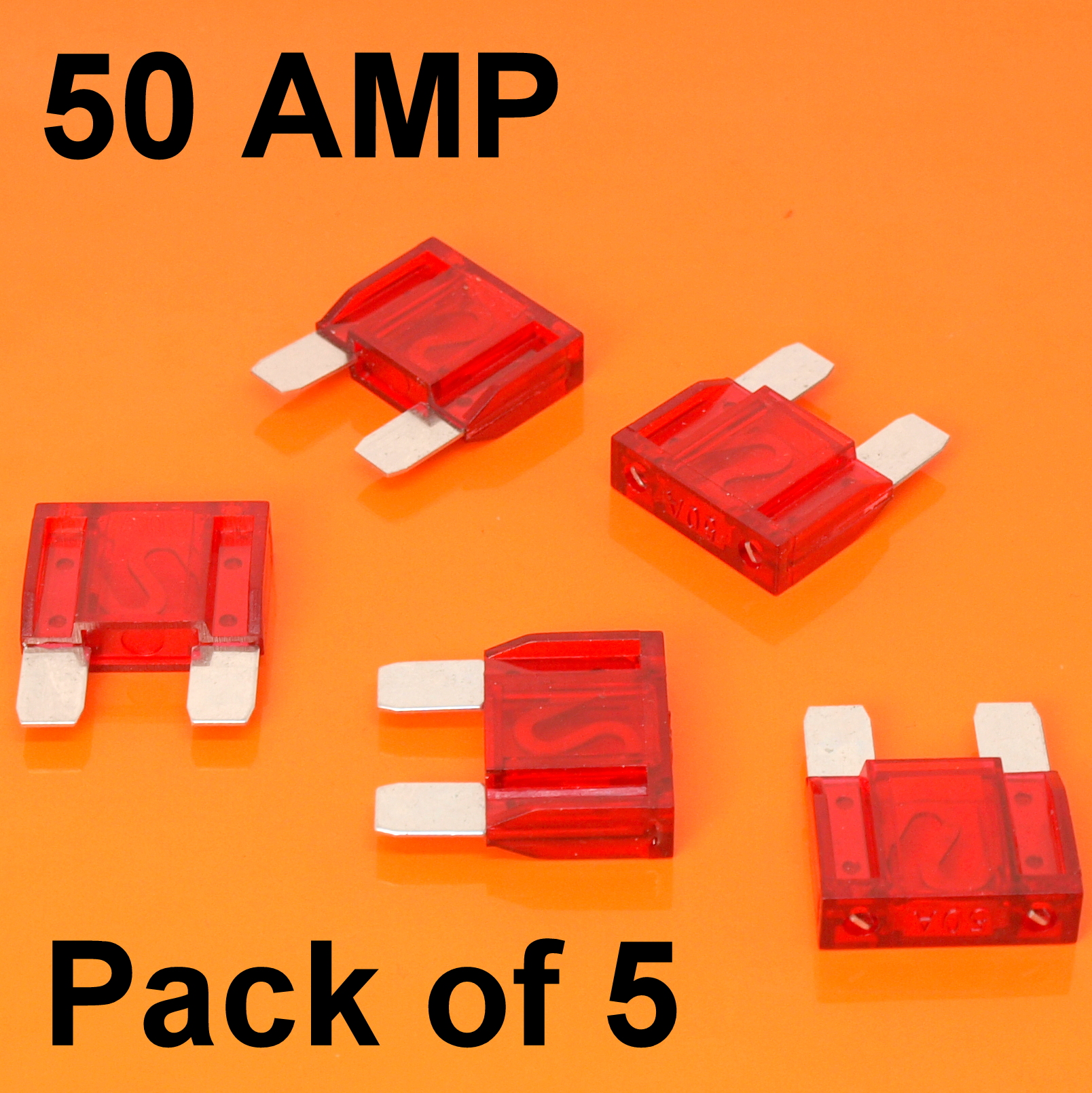 High Quality 5 x 50 Amp Maxi Blade Fuse Fuses Red 50A Car Van Bike