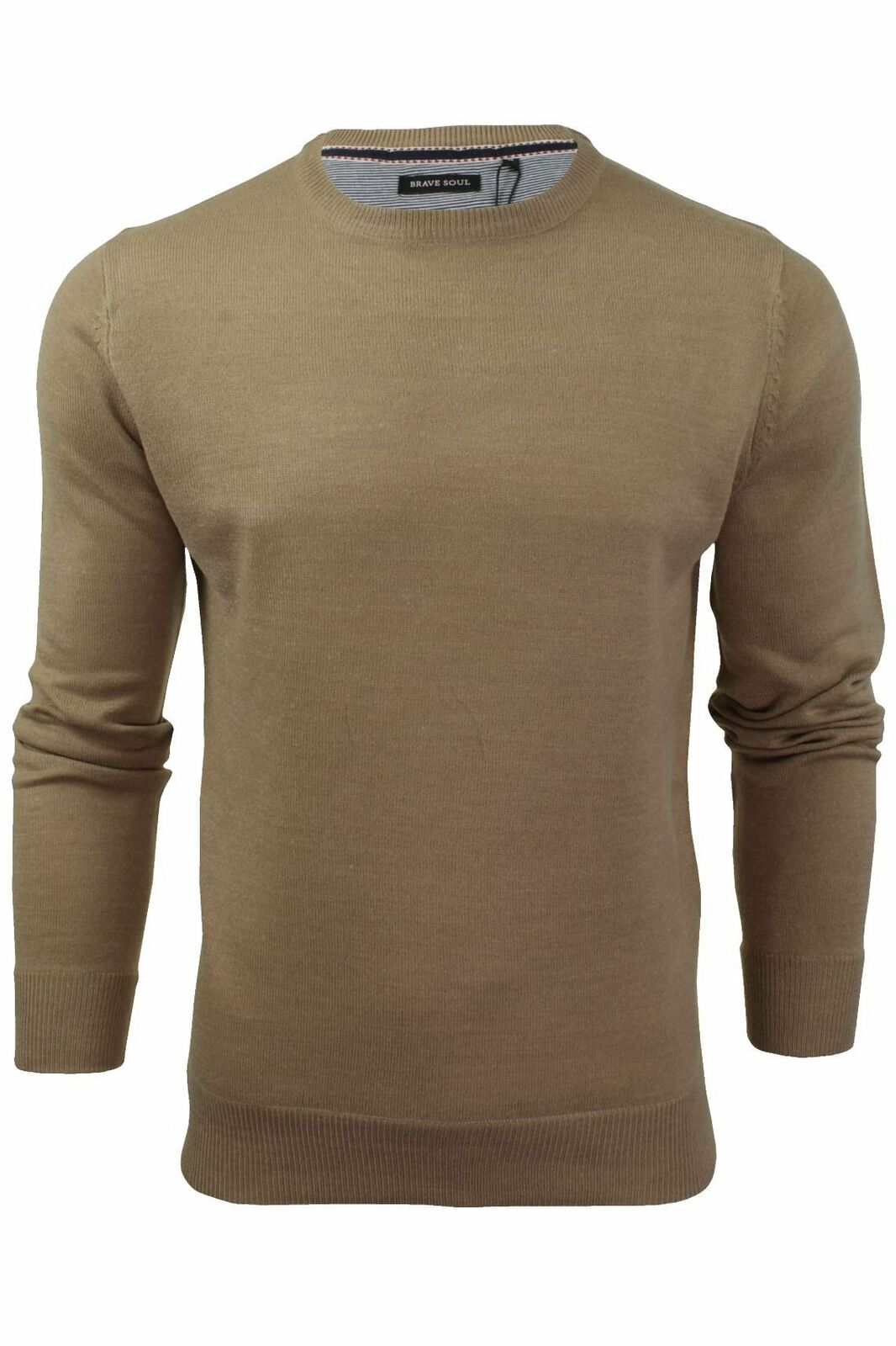 Mens Parsec Crew Neck Knitted Jumper Sweater Top S to 5XL By Brave Soul ...