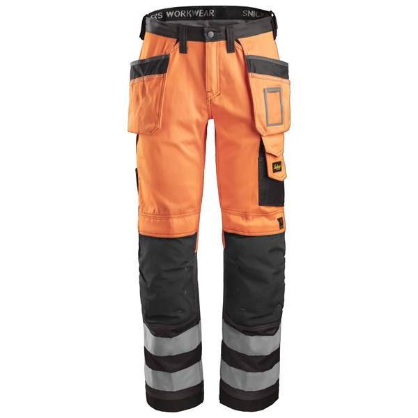 UK SUPPLIER-3233 Class 2 Kneepad & Holster Pockets Snickers Hi Vis Trousers 