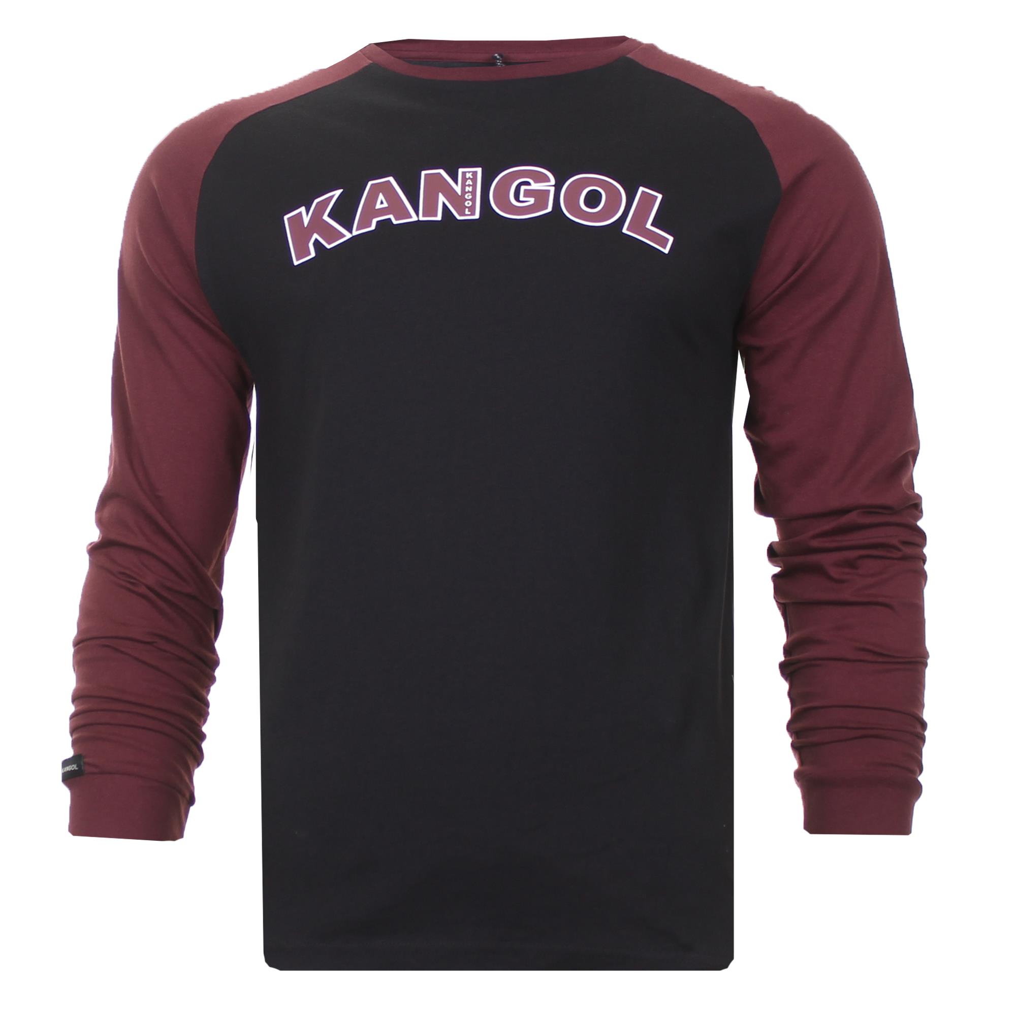 Kangol Mens Raglan Long Sleeve 100% Cotton T-shirt Retro Baseball Top ...