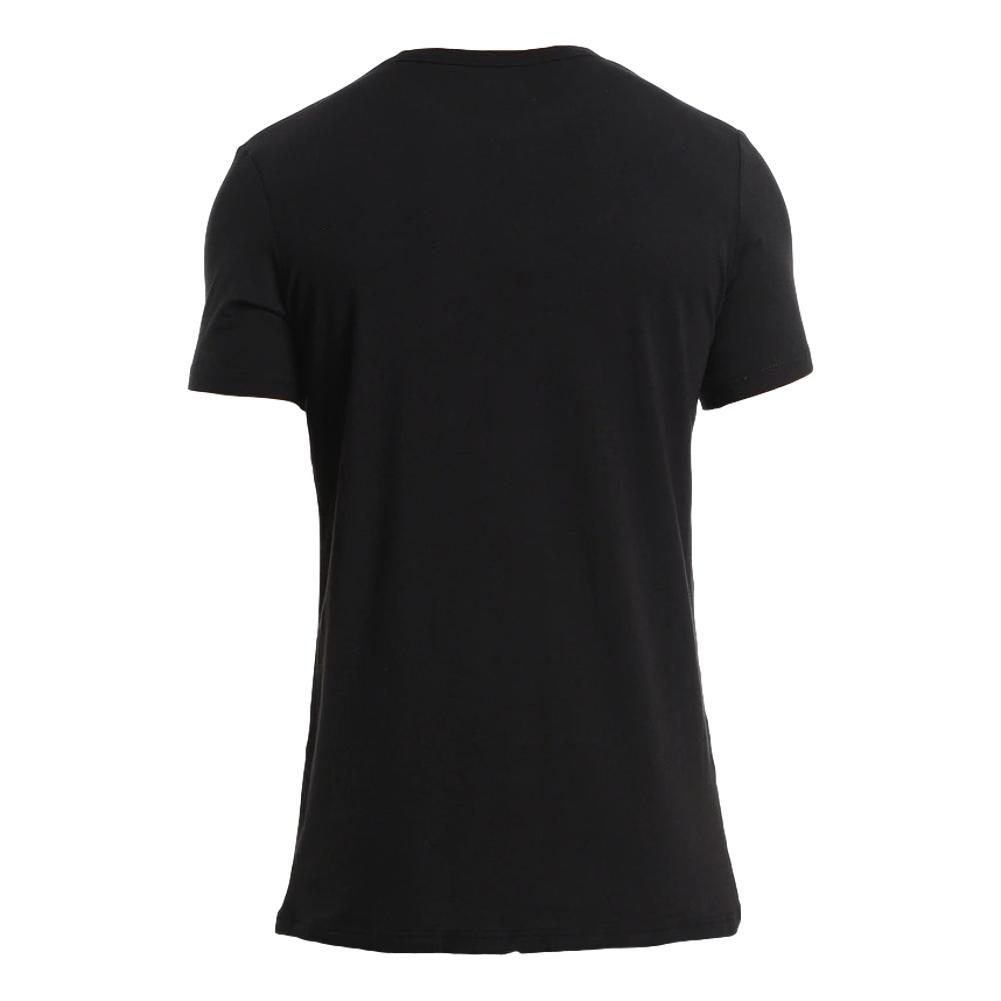 Wood Mens Crew Neck Undershirt Cotton T-Shirt - Black