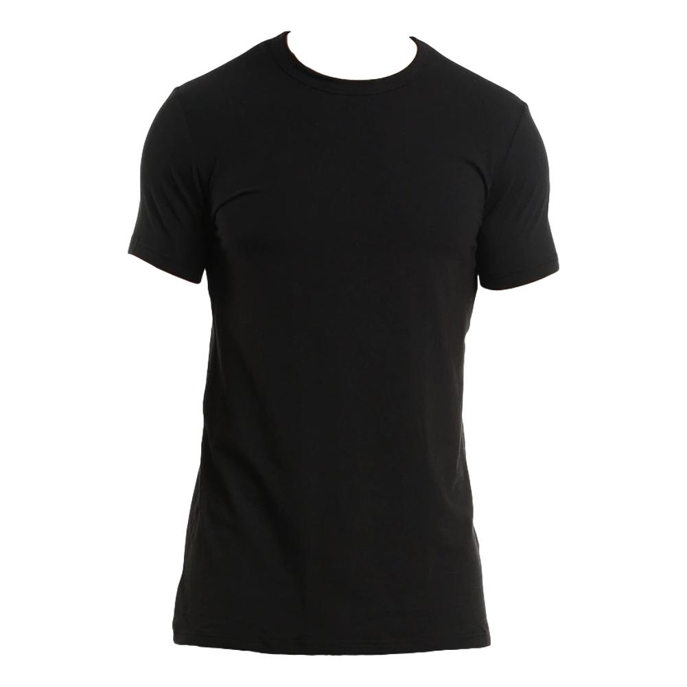 Wood Mens Crew Neck Undershirt Cotton T-Shirt - Black